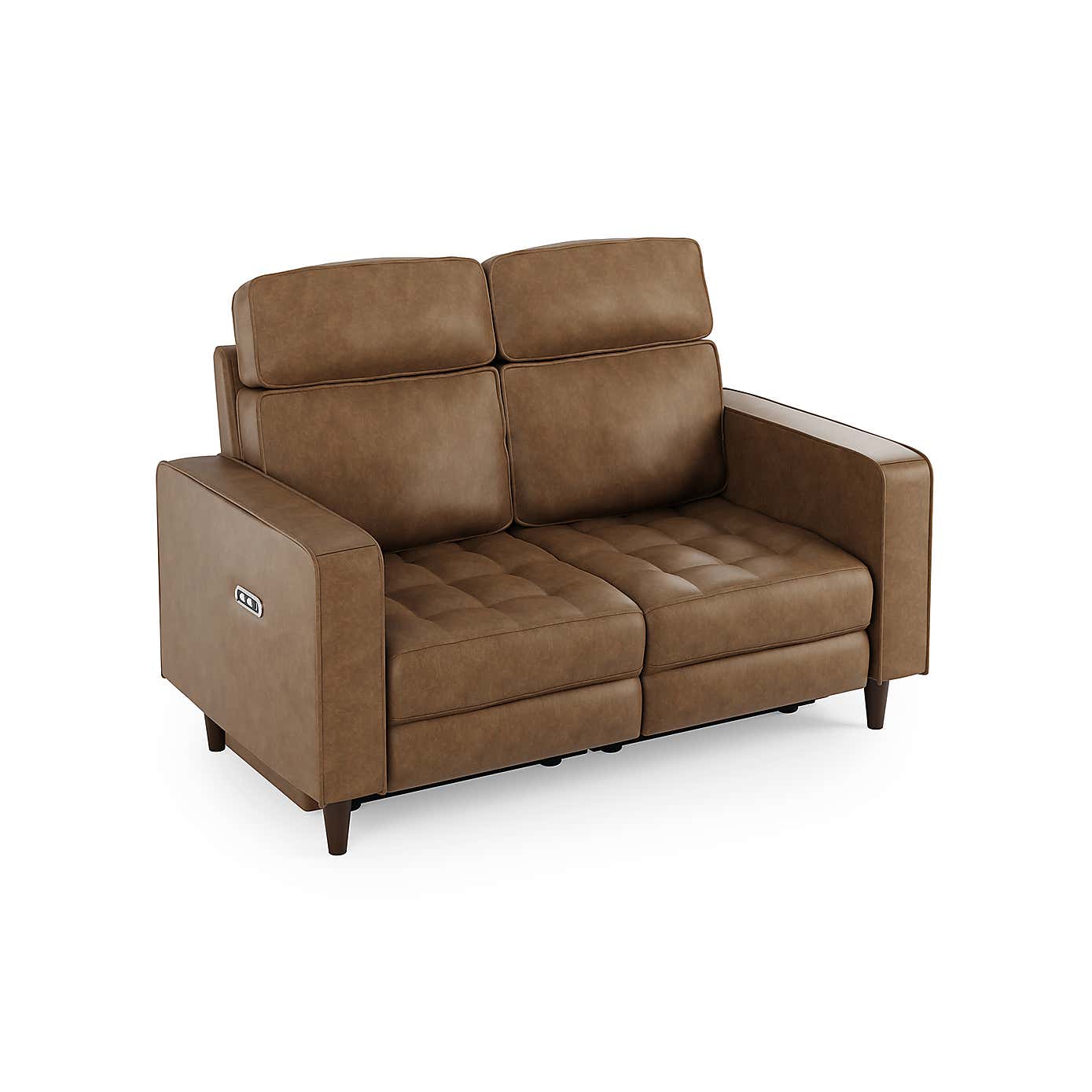 Zoe Faux Leather Power Recliner 2 Seater Sofa, Mocha