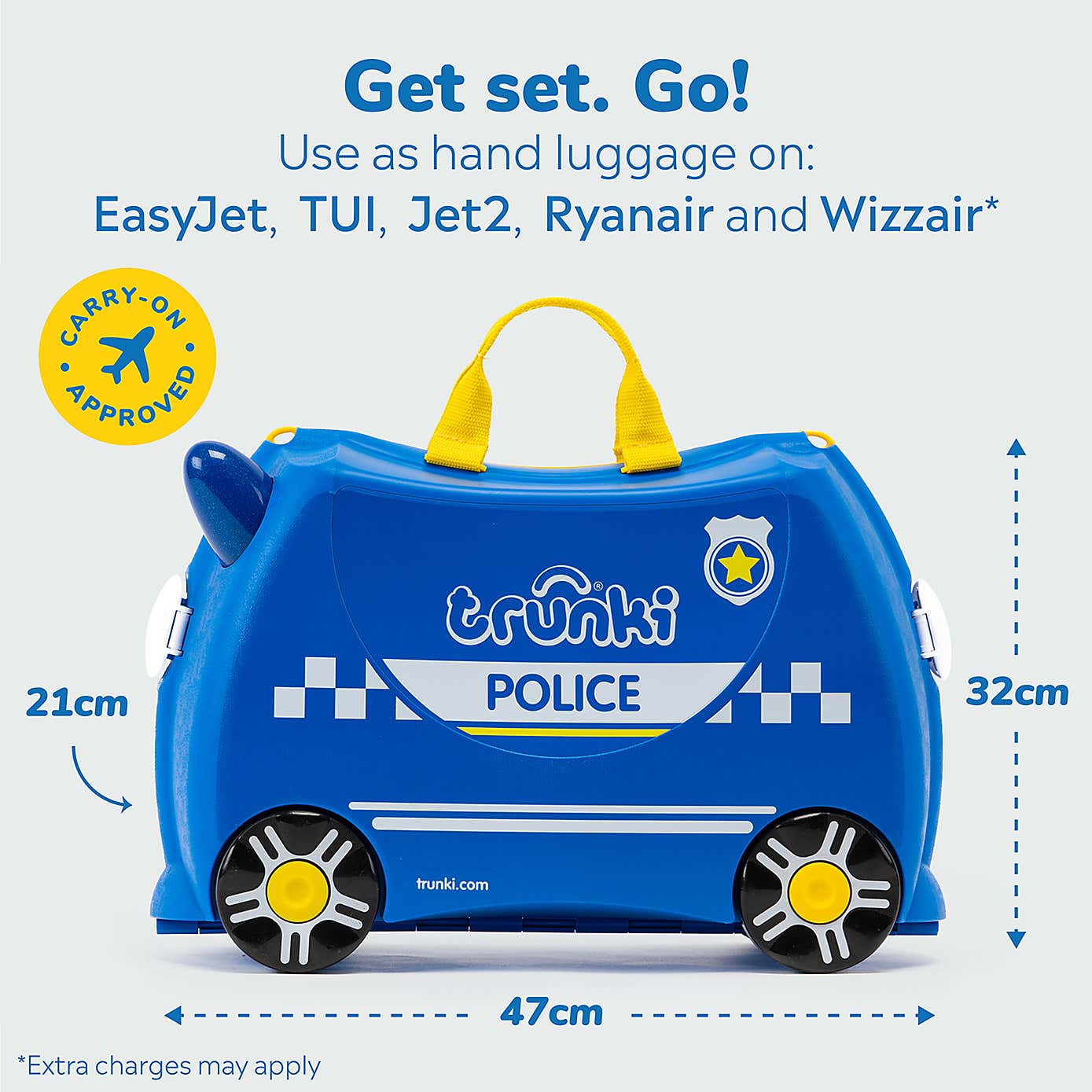 Trunki Percy the Police Car Ride On Suitcase
