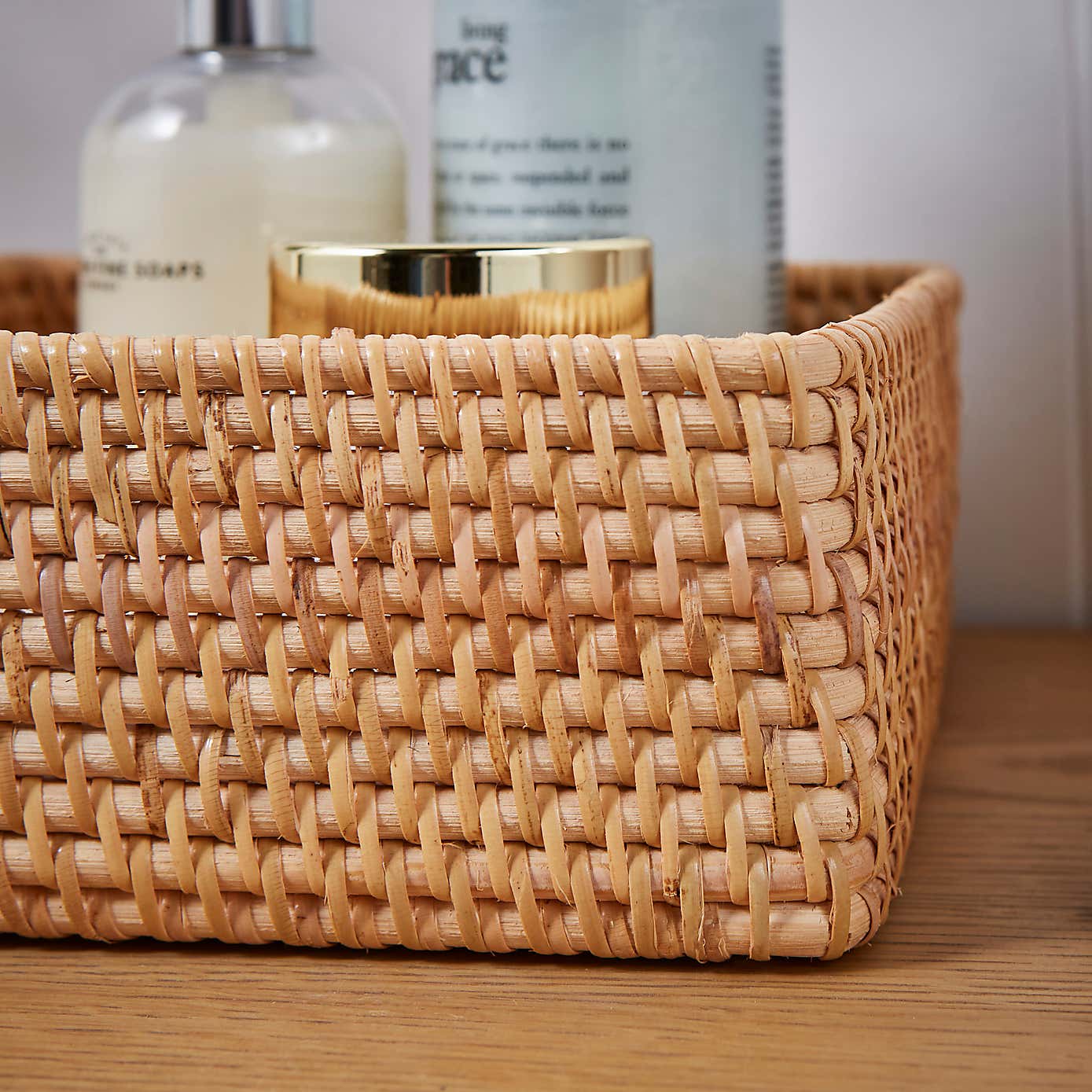 Rattan Square Tray Natural