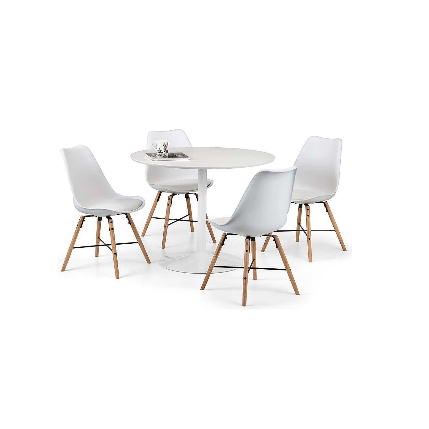 Blanco Round White Pedestal Dining Table