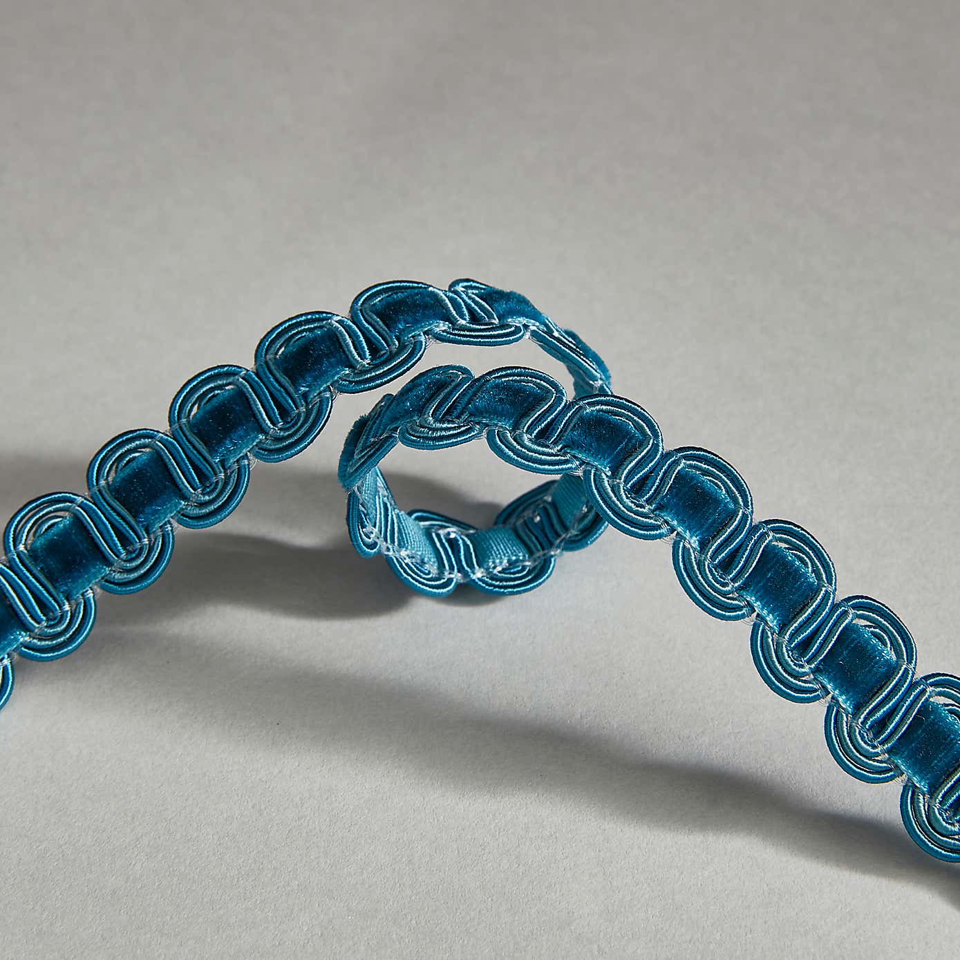 Teal Velvet Wave Braid Trim