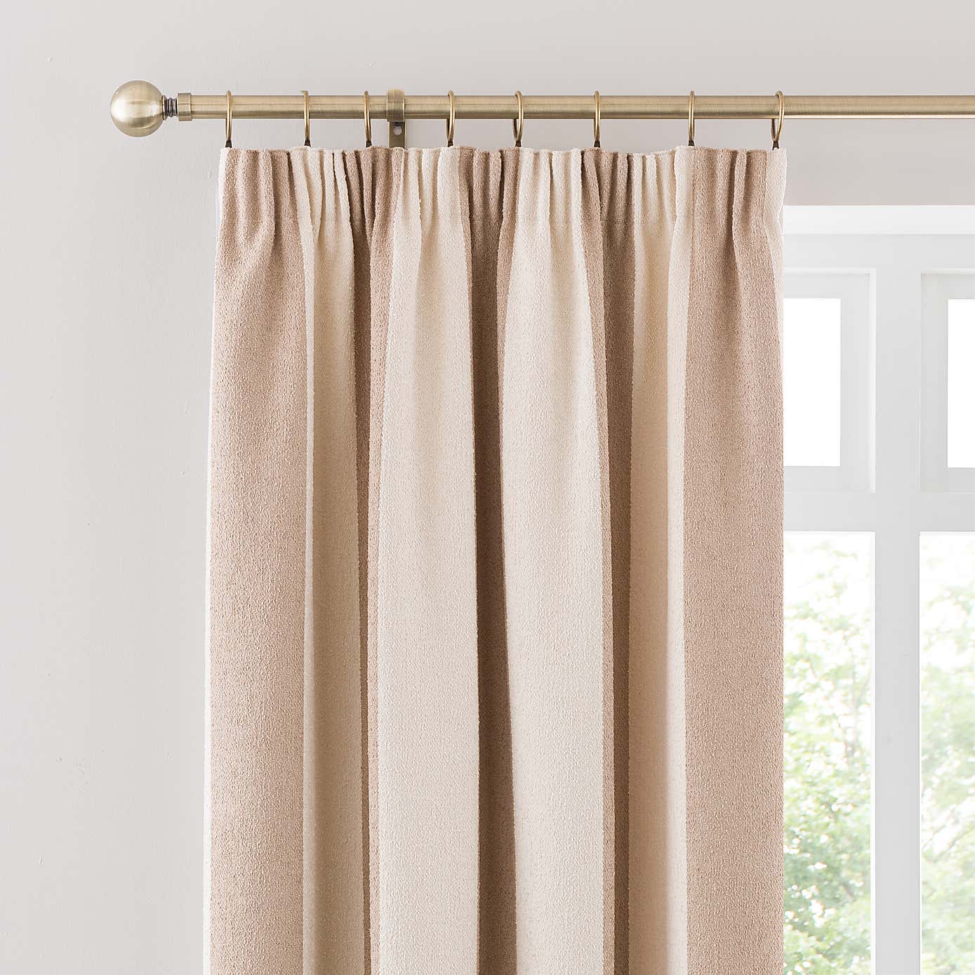 Boucle Stripe Pencil Pleat Curtains
