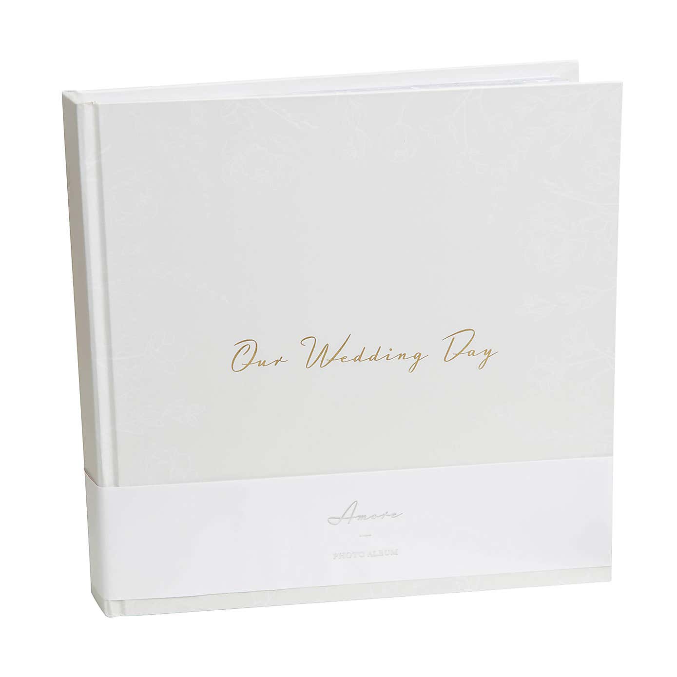 Our Wedding Day Grey Floral Photo Album