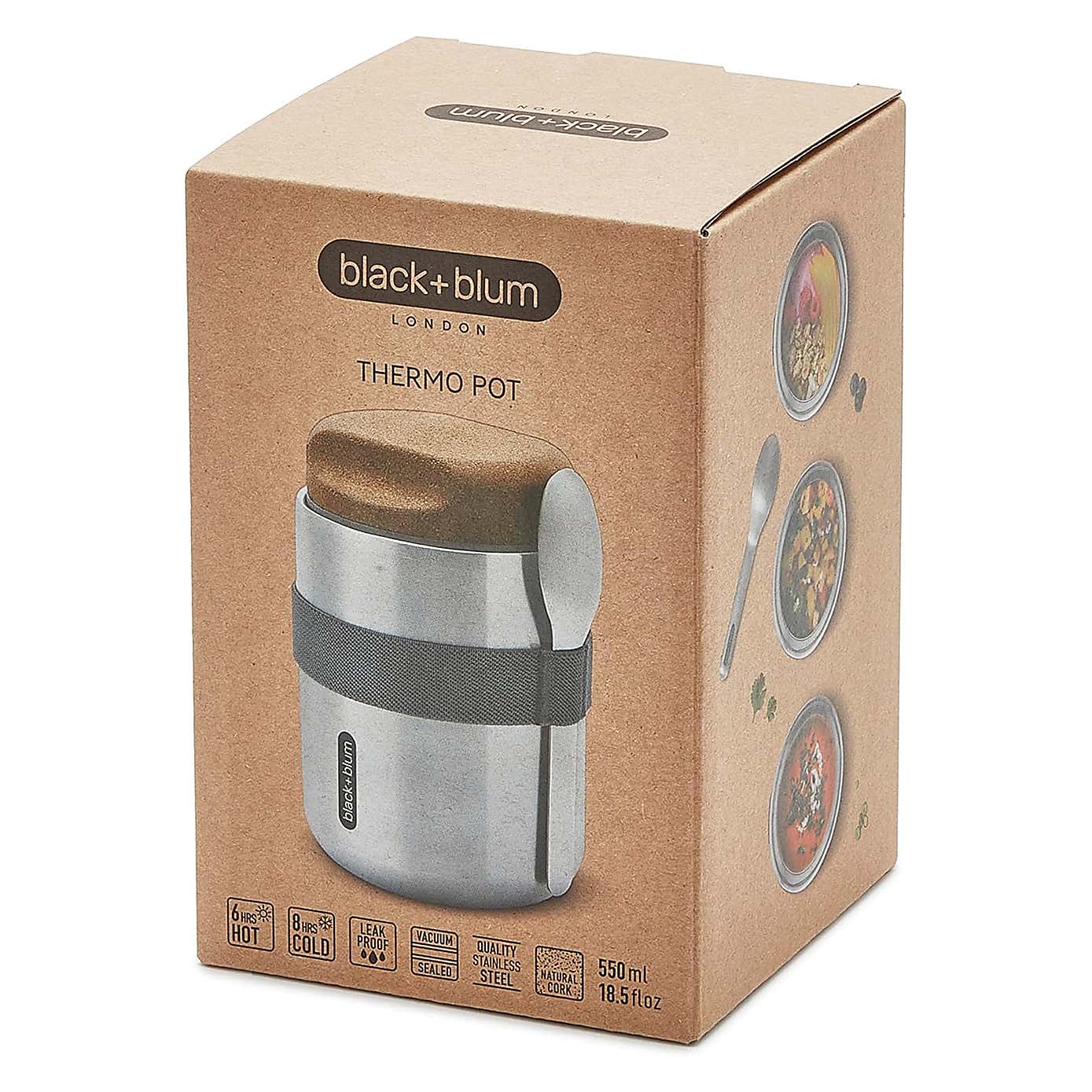 Black and Blum Insulated Thermo Pot Steel Grey