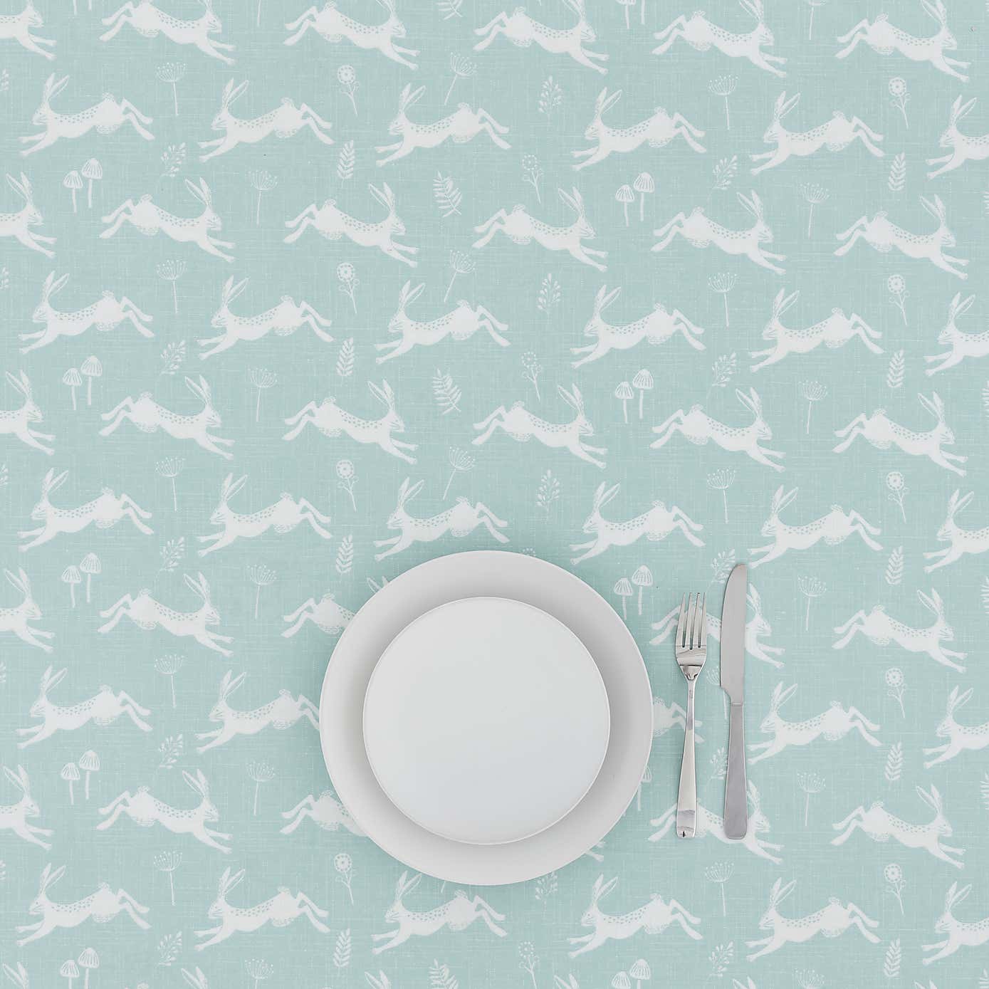 By the Metre Jumping Hare PVC