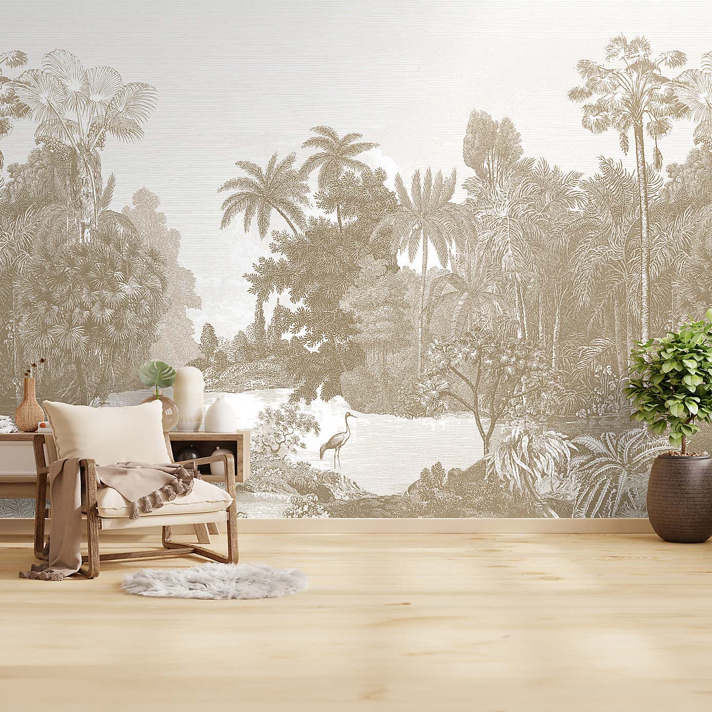 Vintage Tropical Natural Mural