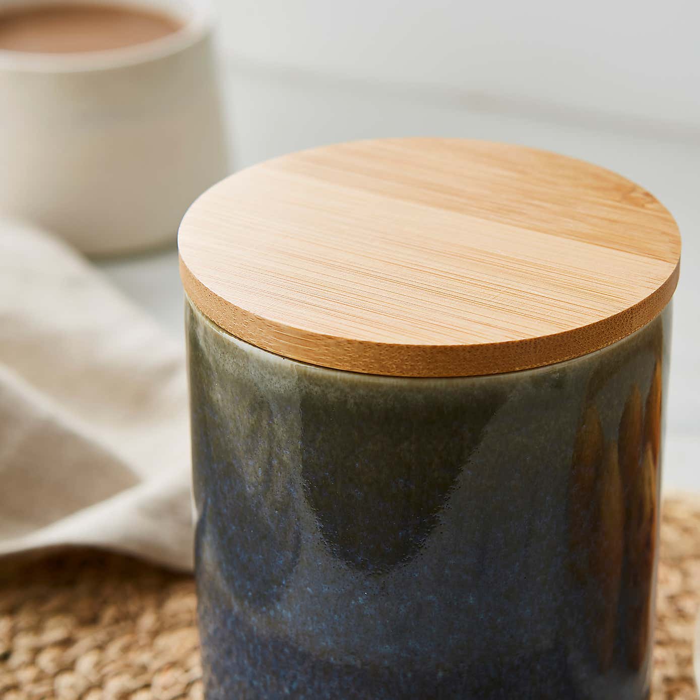 Reactive Glaze Effect Stoneware Kitchen Canister