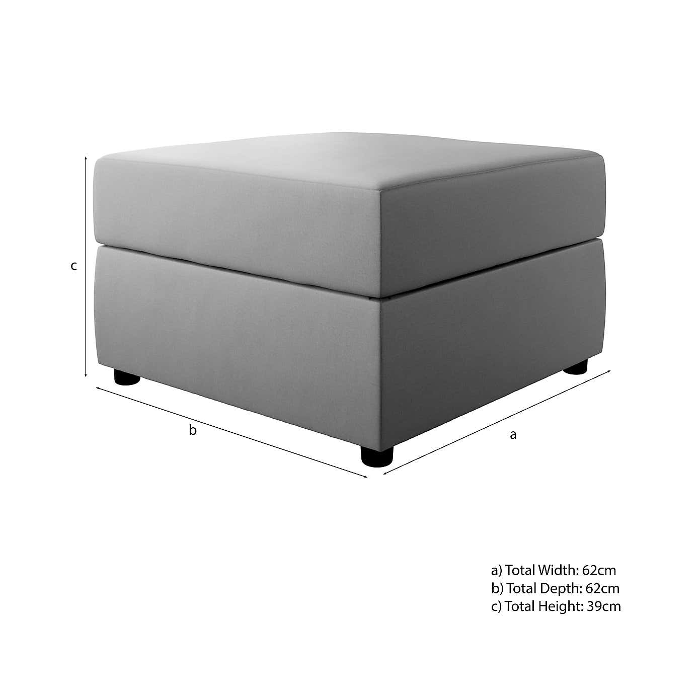 Square Opulent Velvet Storage Footstool