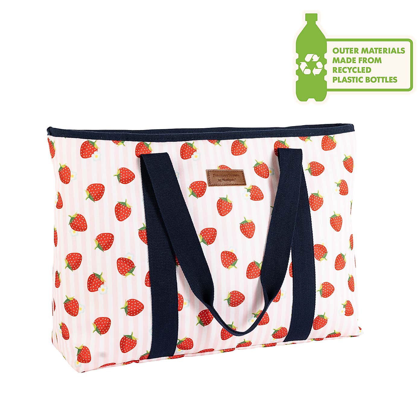 Strawberries & Cream 25 Litre Insulated Family Picnic Tote Bag with Shoulder Strap