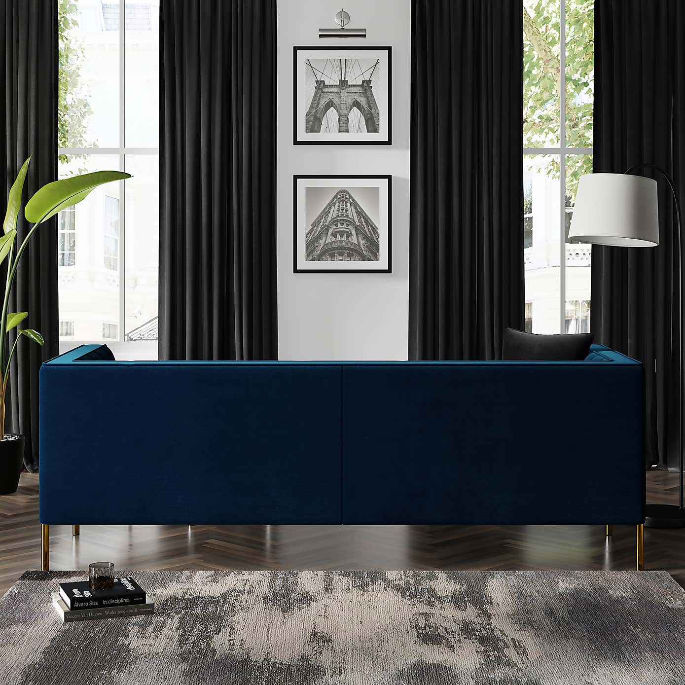 Bellamy Luxe Velvet Left Hand Corner Chaise