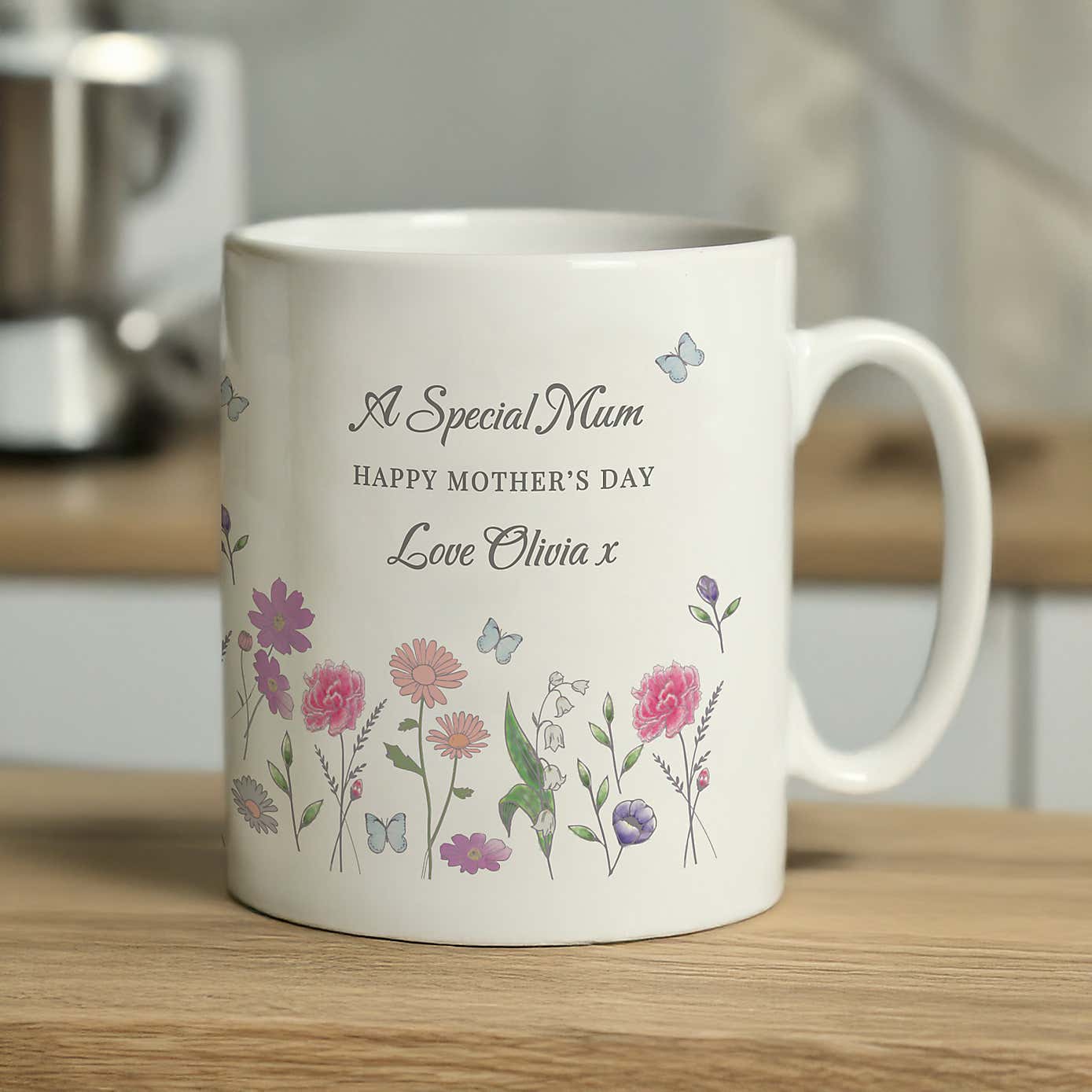 Personalised Wild Flowers Ceramic Mug