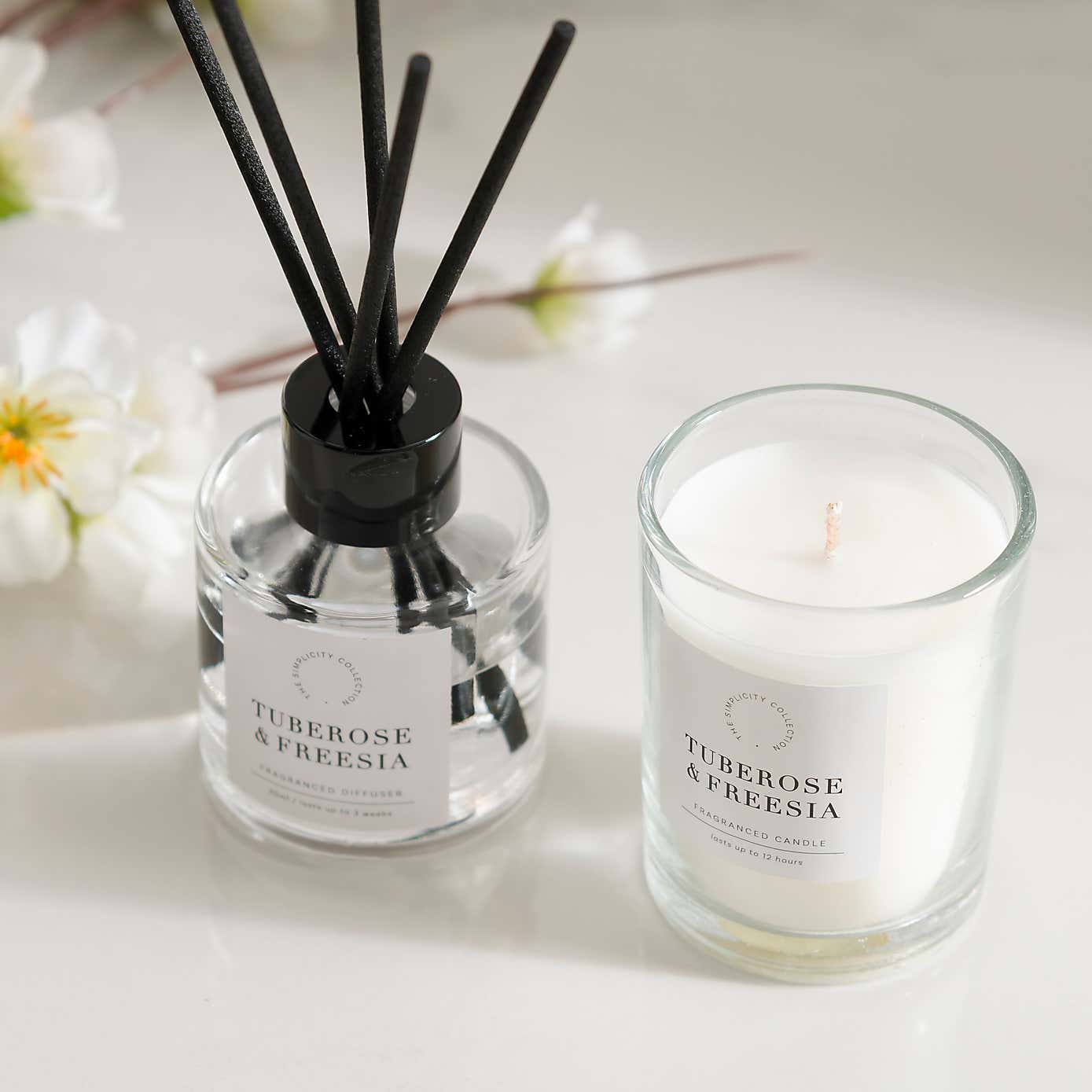 Tuberose & Freesia Candle and Diffuser Gift Set