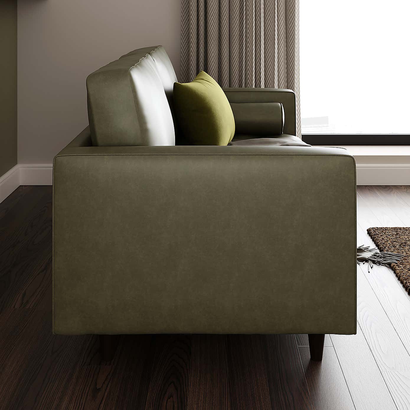 Zoe Distressed Faux Leather 2 Seater Sofa