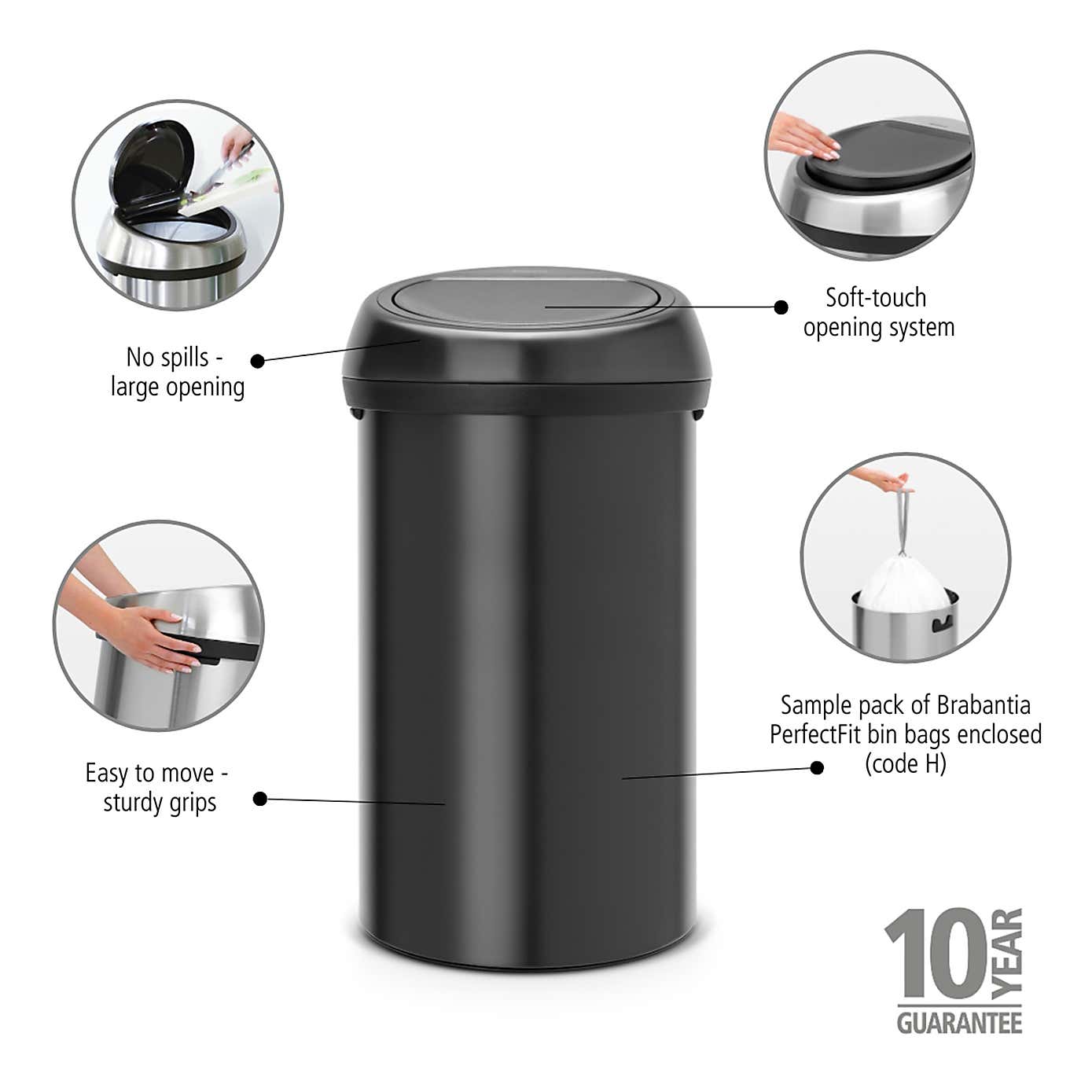 Brabantia 60L Touch Bin