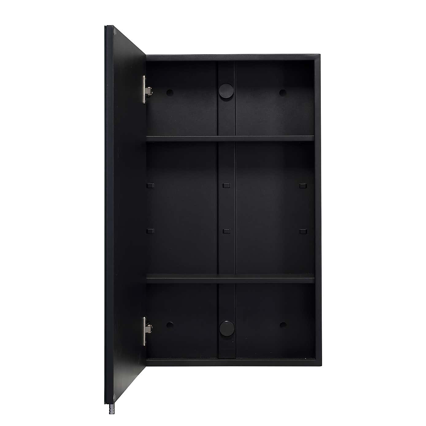Dawley Matt Black Steel Single Door Cabinet, Matt Black