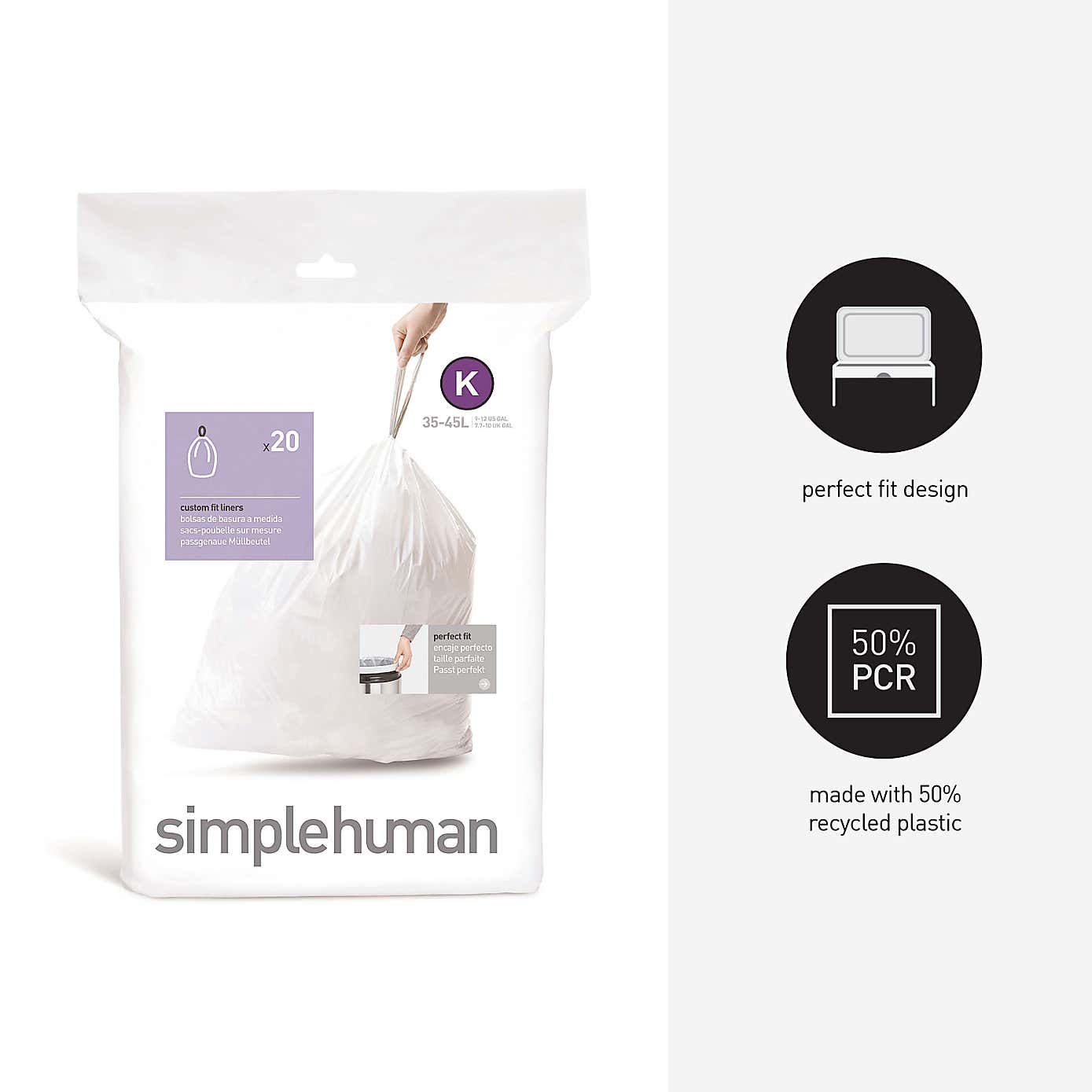 simplehuman K 38 Litre Bin Liners