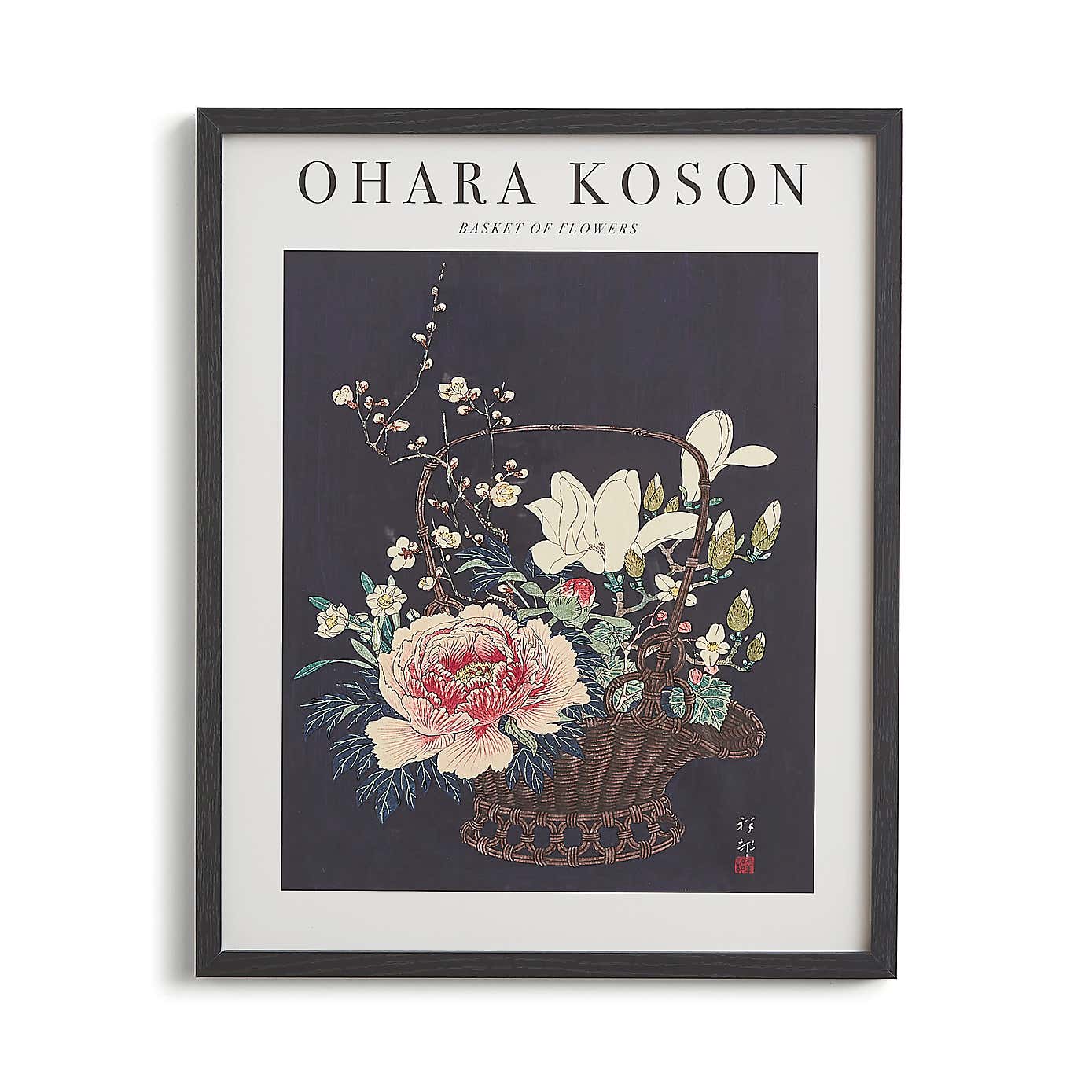 Basket of Flowers by Ohara Koson Framed Print