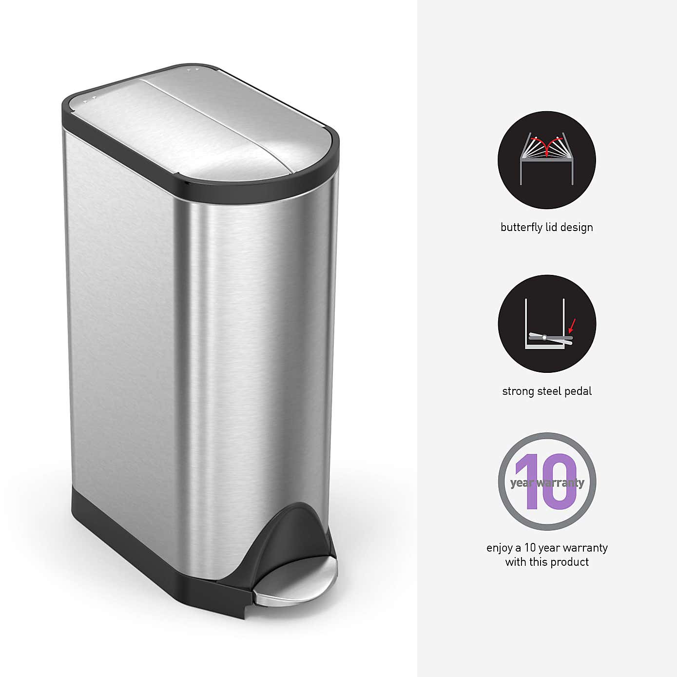 simplehuman 30 Litre Butterfly Pedal Bin