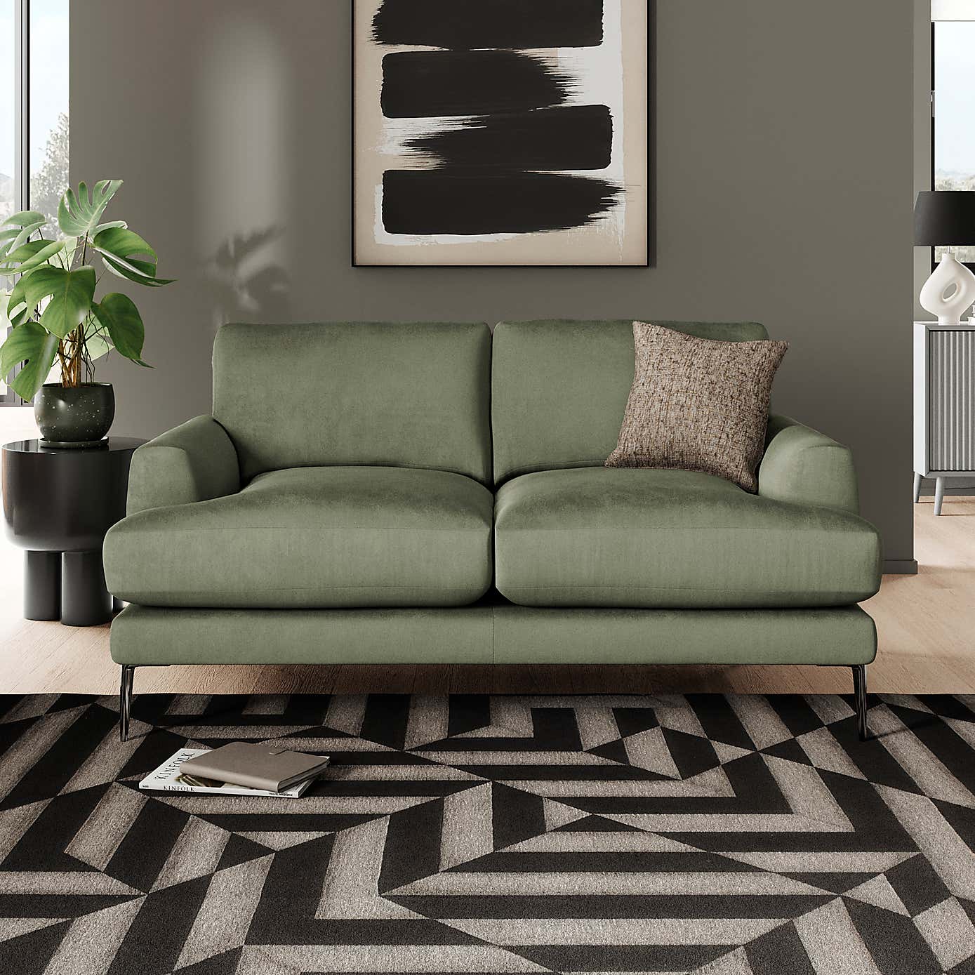 Lawson Matte Plush Velvet 2 Seater Sofa