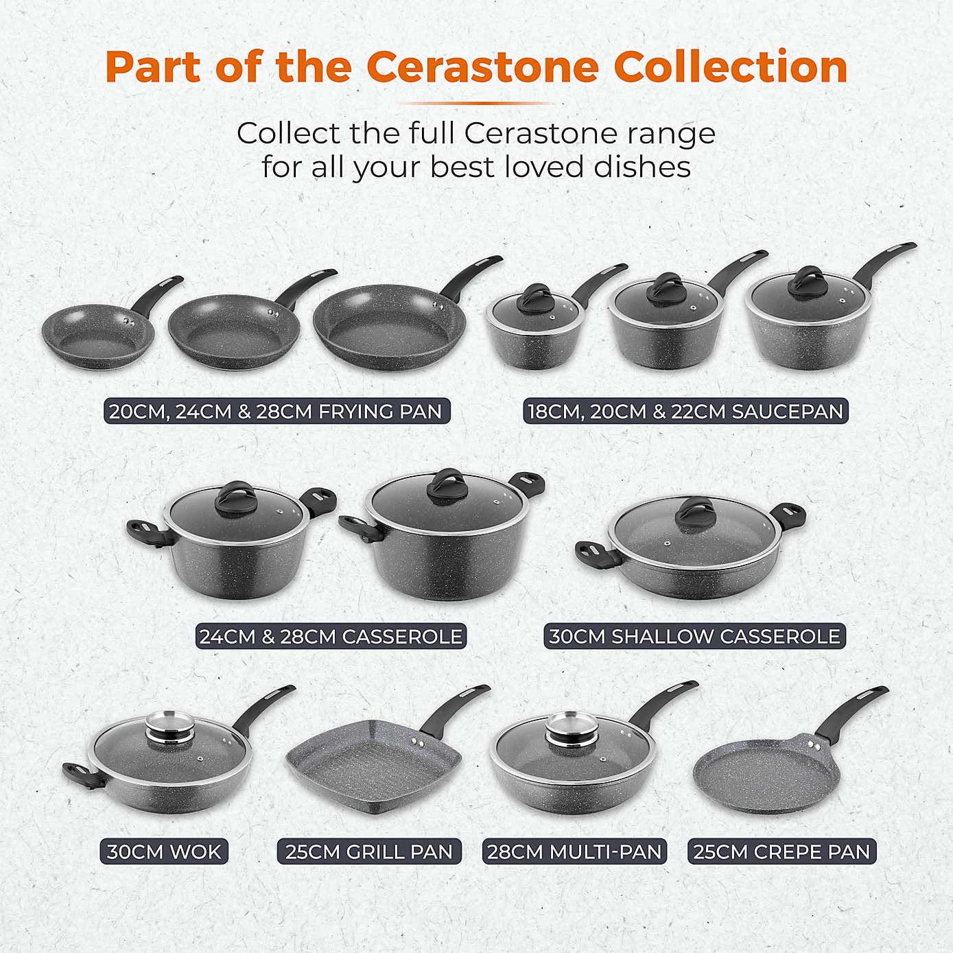 Tower Cerastone Non-Stick Forged Aluminium Pancake Pan, 25cm