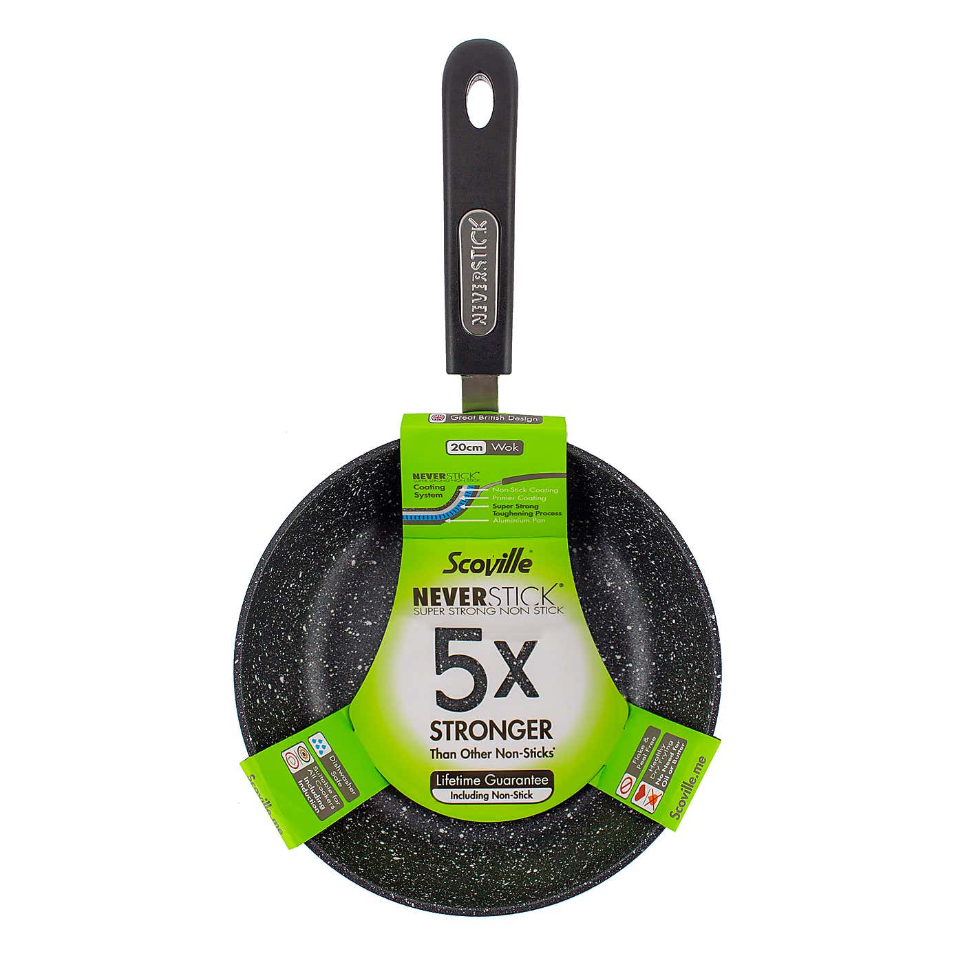 Scoville Neverstick Non-stick Aluminium Wok, 20cm