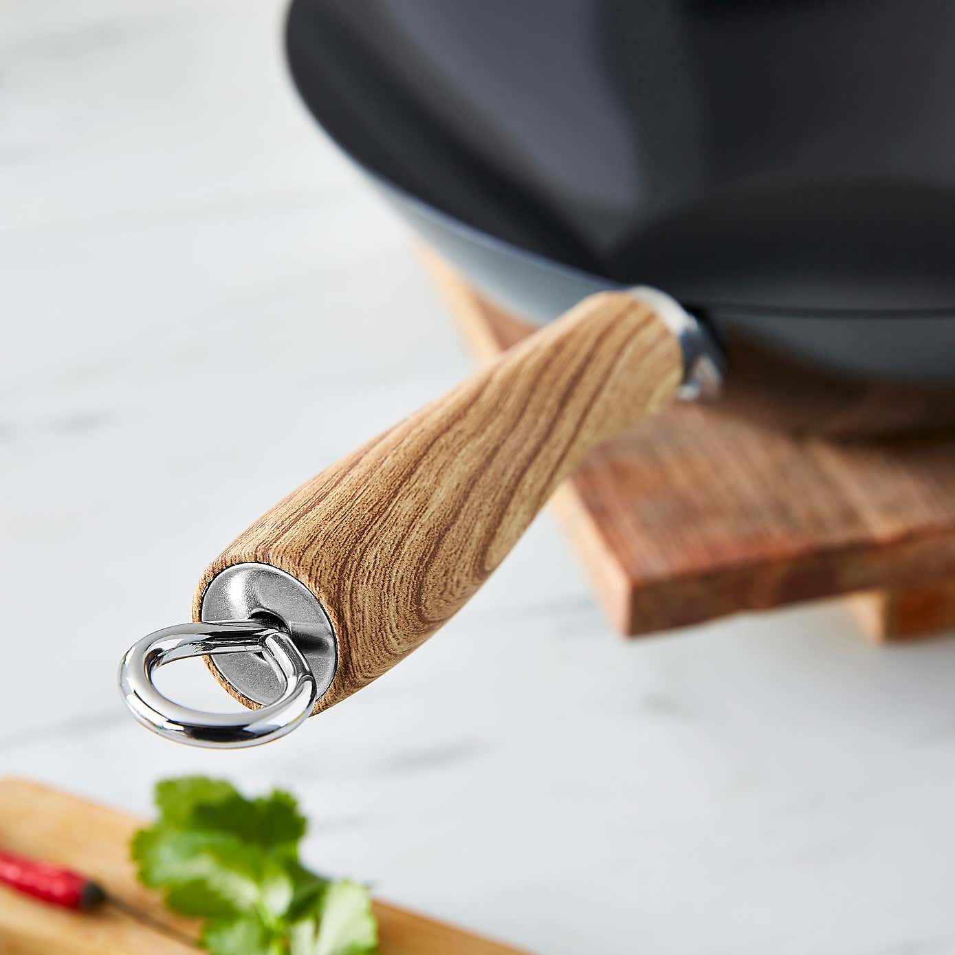 Carbon Steel Flat Base Wok, 30cm