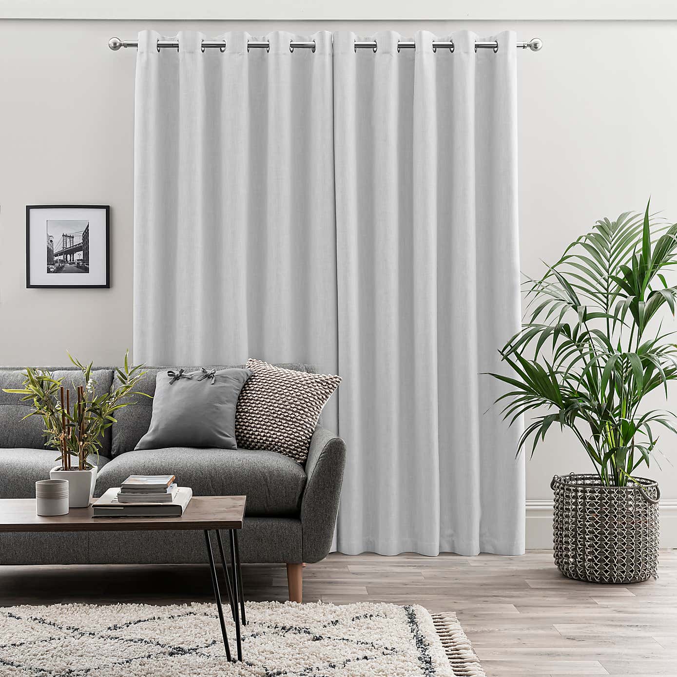 Touch of Linen Ultra Blackout Eyelet Curtains