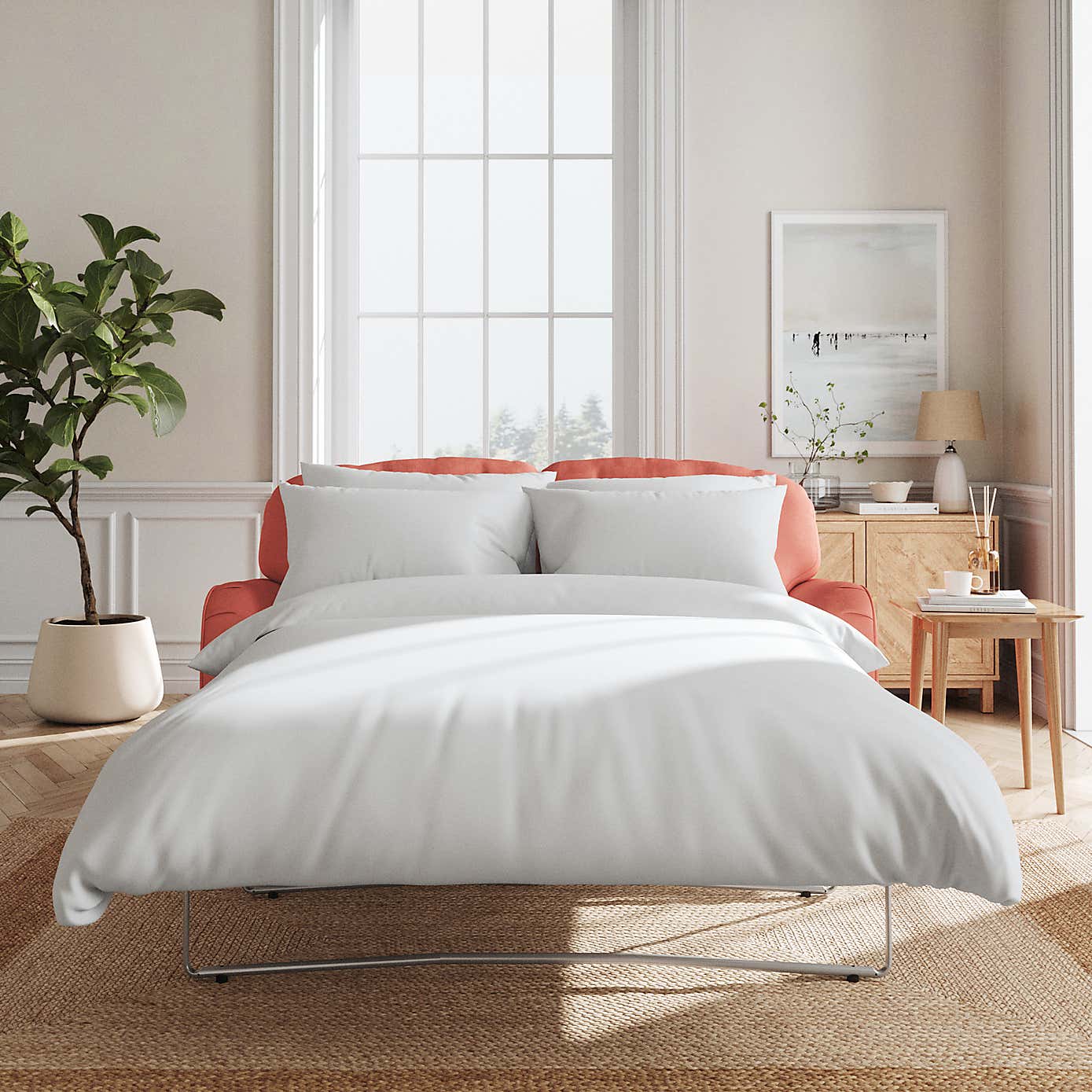 Martha Matte Plush Velvet 2 Seater Double Sofa Bed