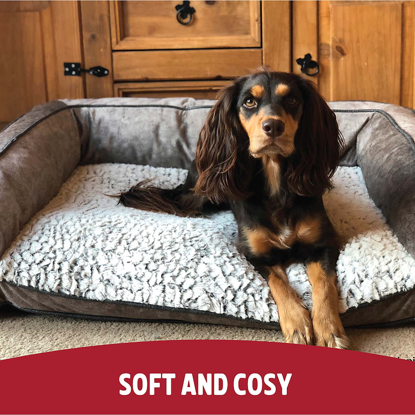 Rosewood Fleece Plush Pet Sofa