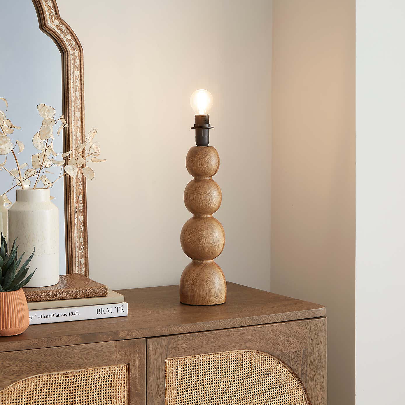 Fern Bobble Wooden Table Lamp Base