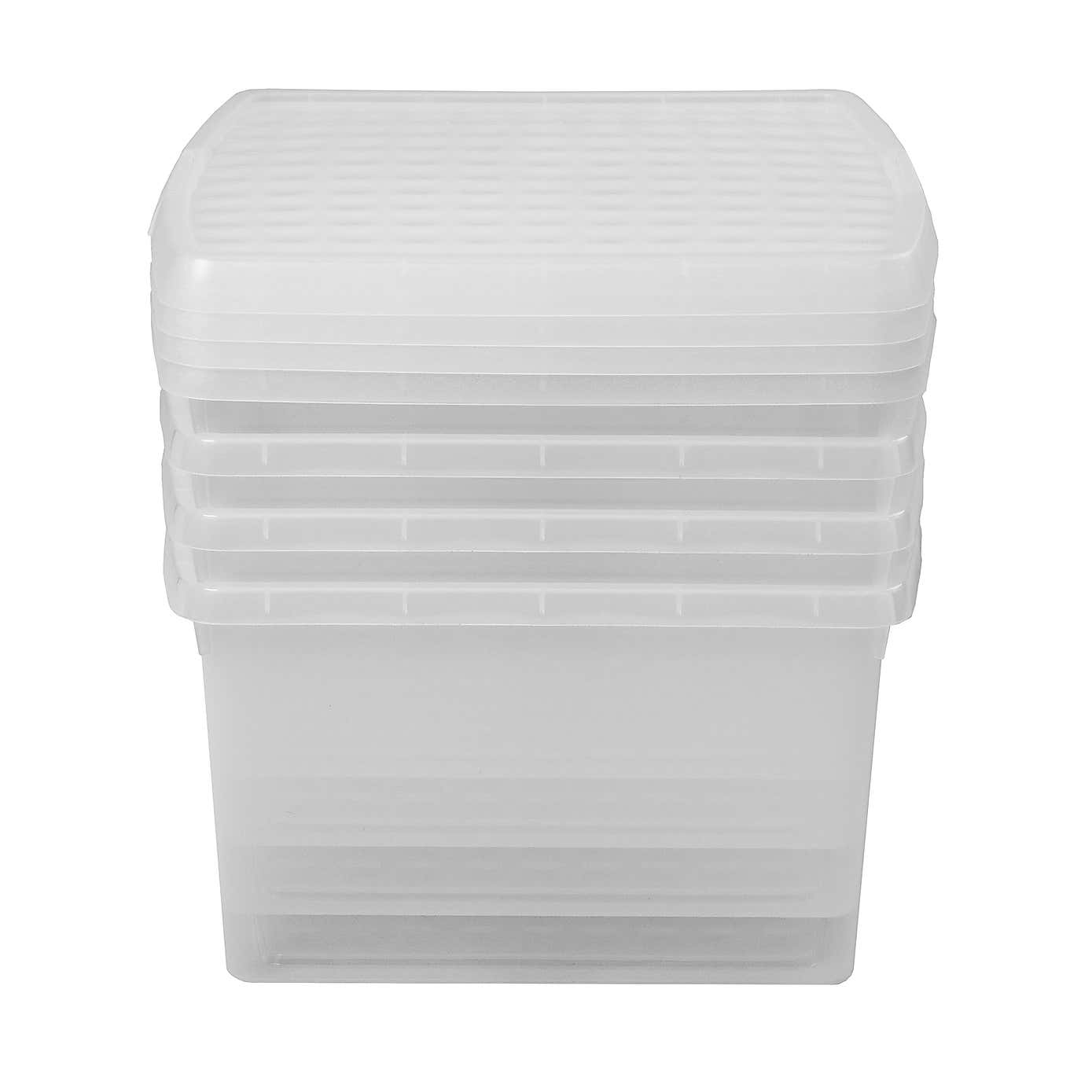 Wham Clip Pack of 4 Square Storage Boxes With Lids