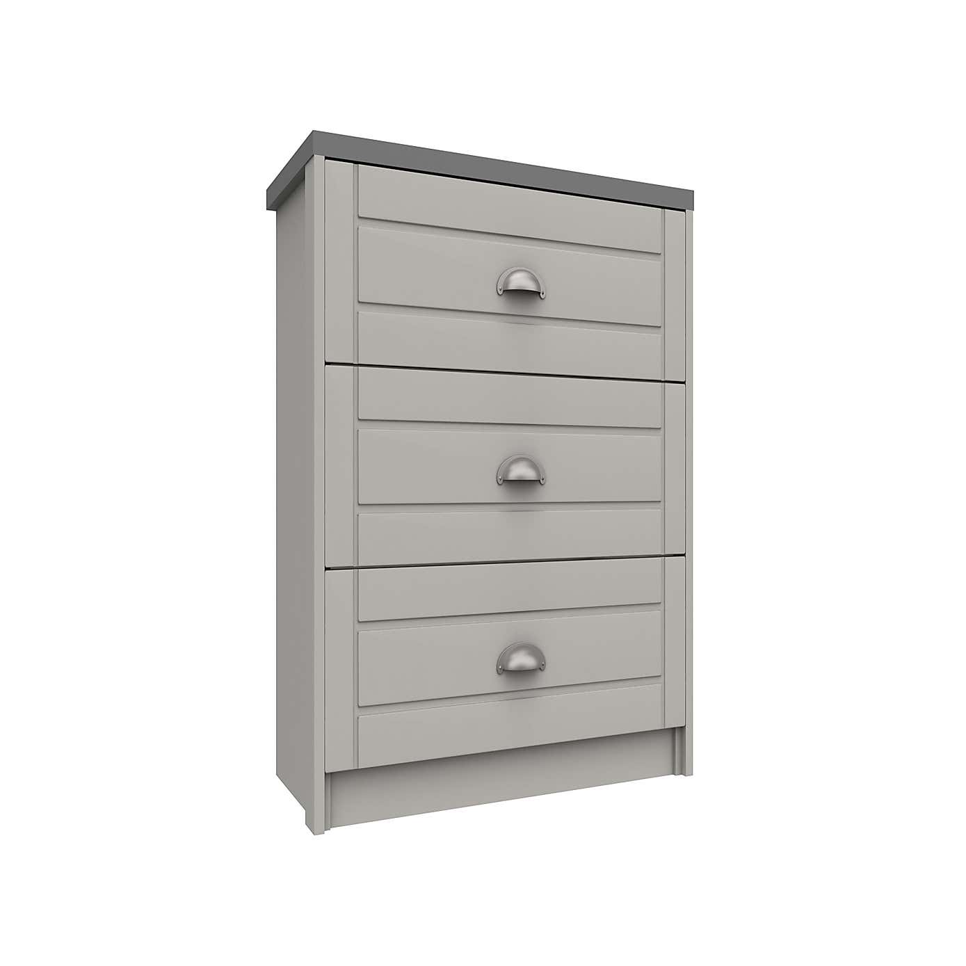 Darwin White and Oak Effect 3 Drawer Chest