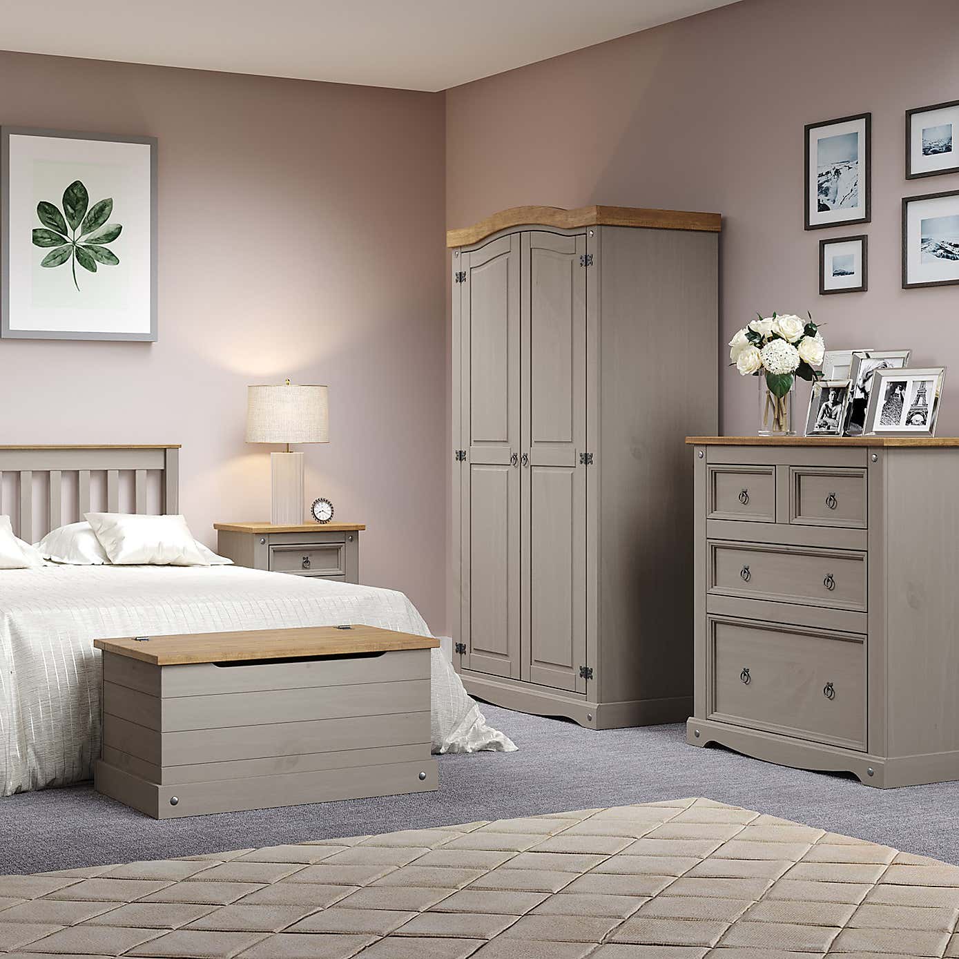 Corona Pine Curved Top Wardrobe