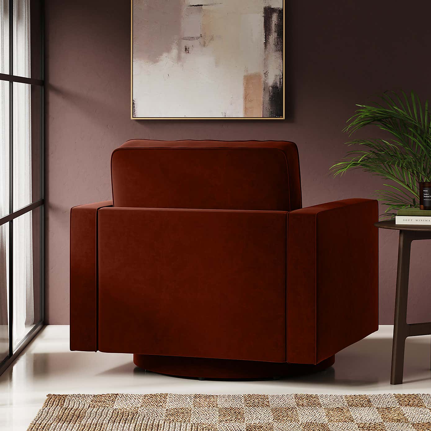 Zoe Velvet Swivel Chair