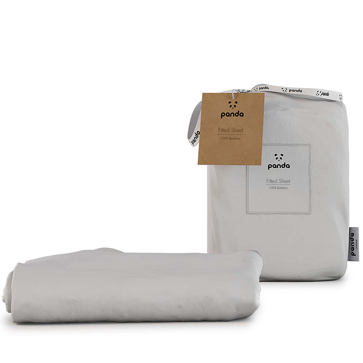 Panda Bamboo White Fitted Sheet