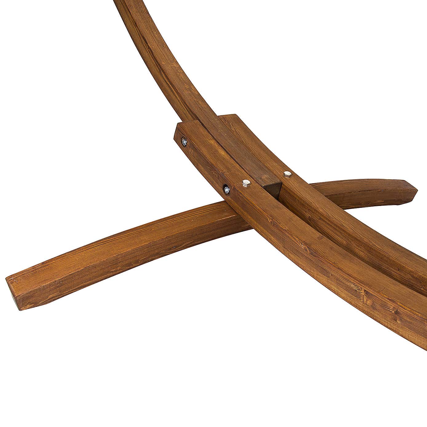 Wooden Hammock With Arc Stand Cream Canvas