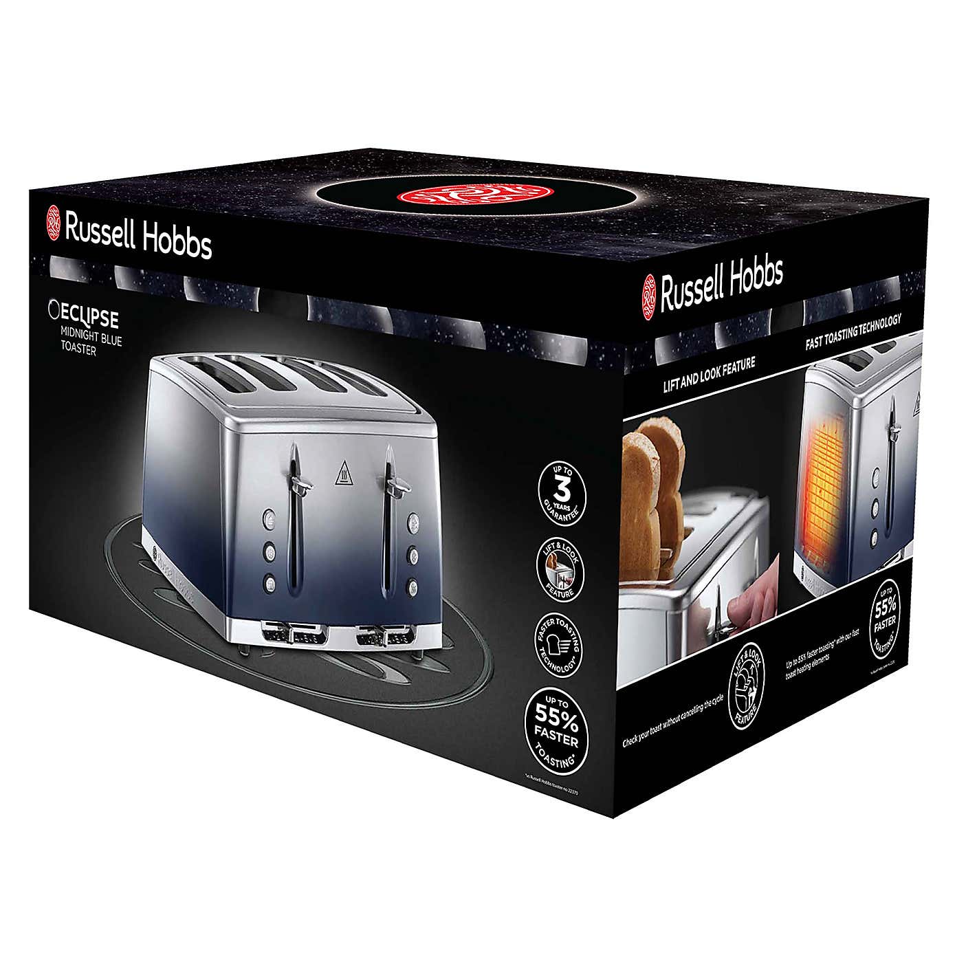 Russell Hobbs Eclipse 4 Slice Stainless Steel Toaster