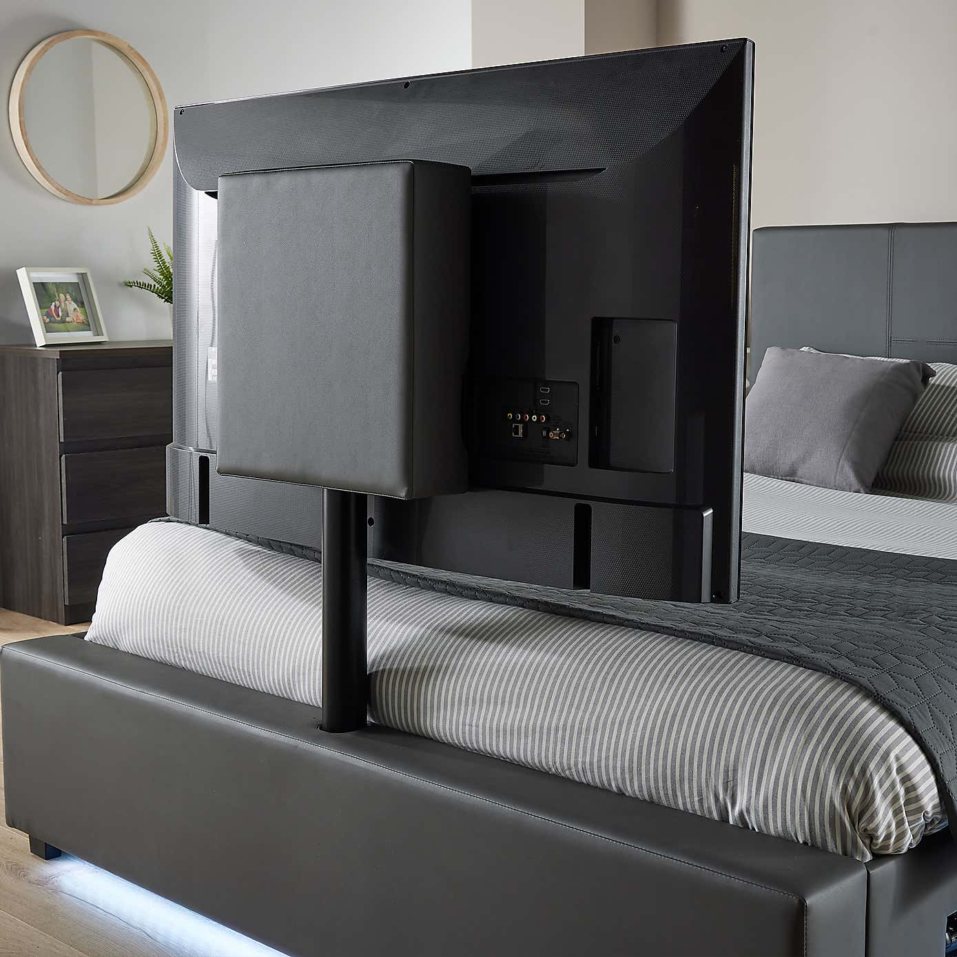 X Rocker Living Ava TV Bed with LED Lights and TV Mount