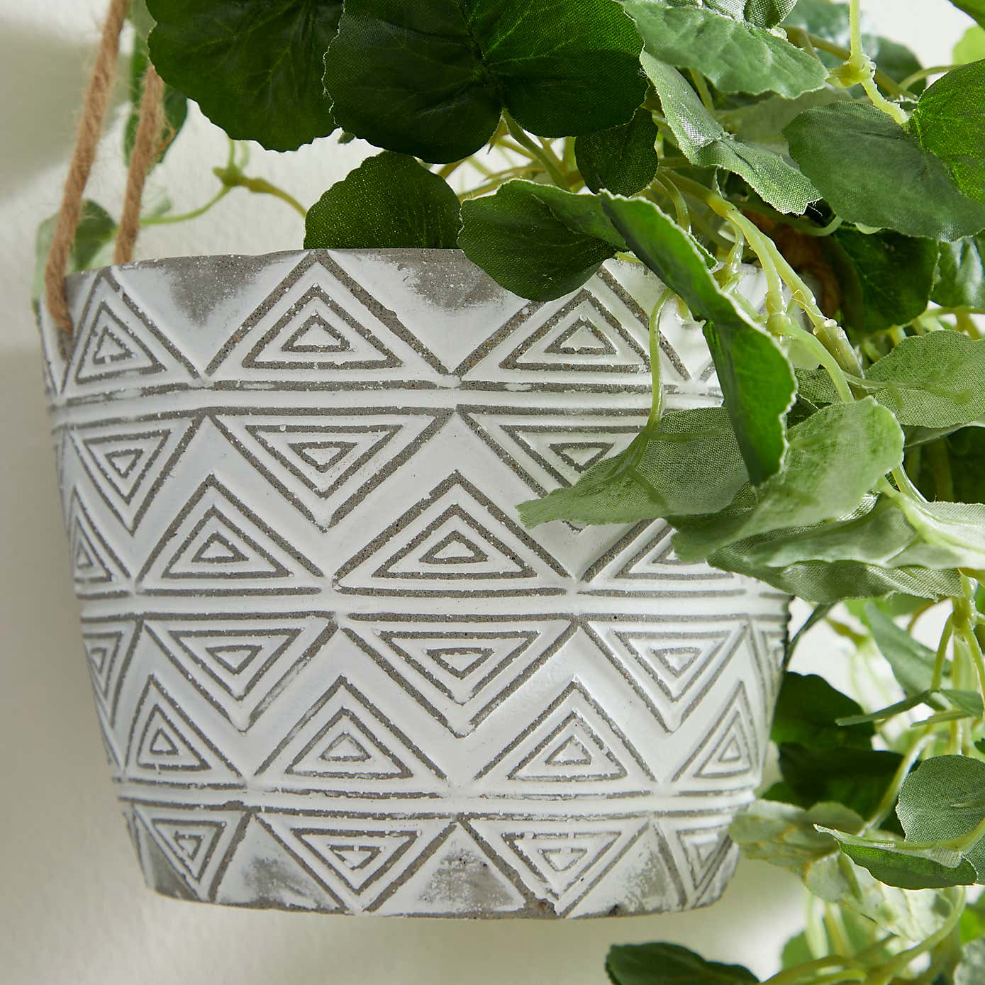 Artificial Trailing Plant in Hanging Geometric Plant Pot