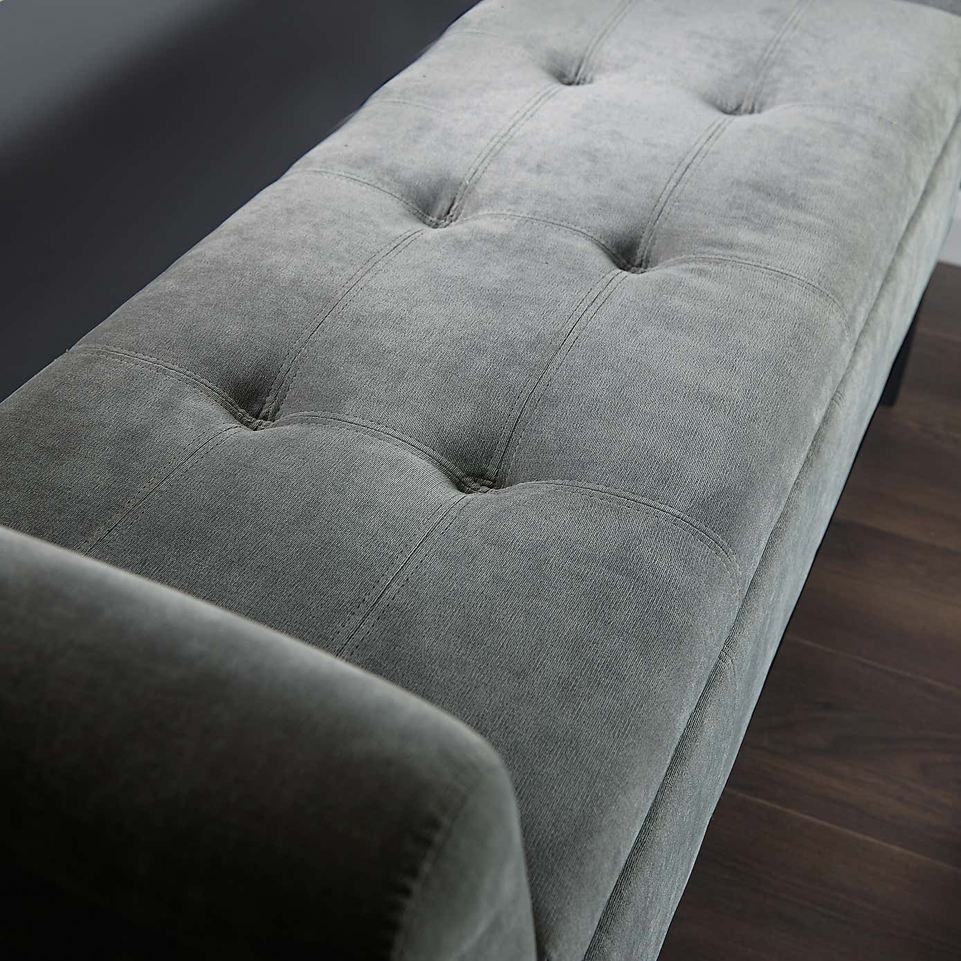 Balmoral Grey Chenille Window Seat