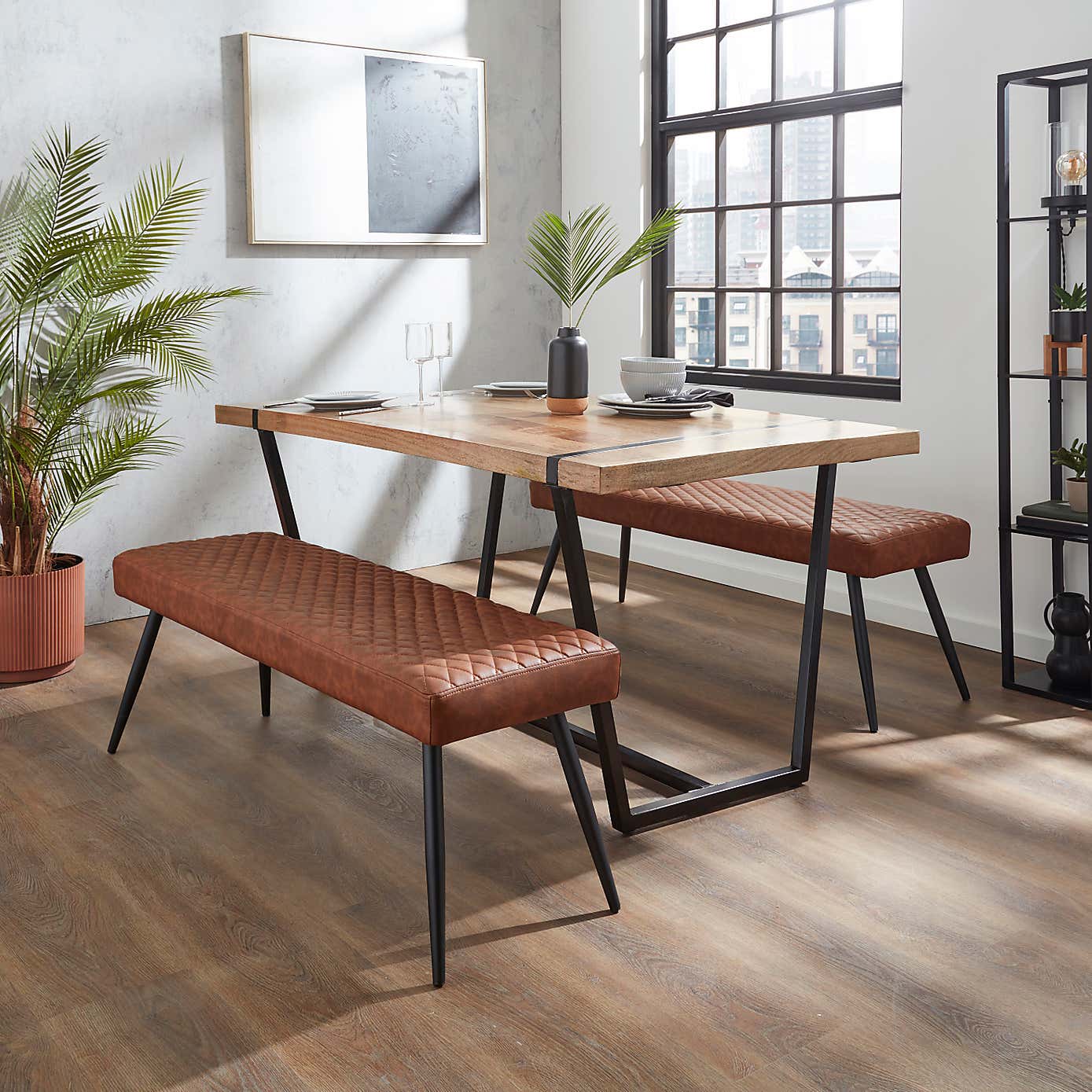 Montreal Faux Leather Dining Bench