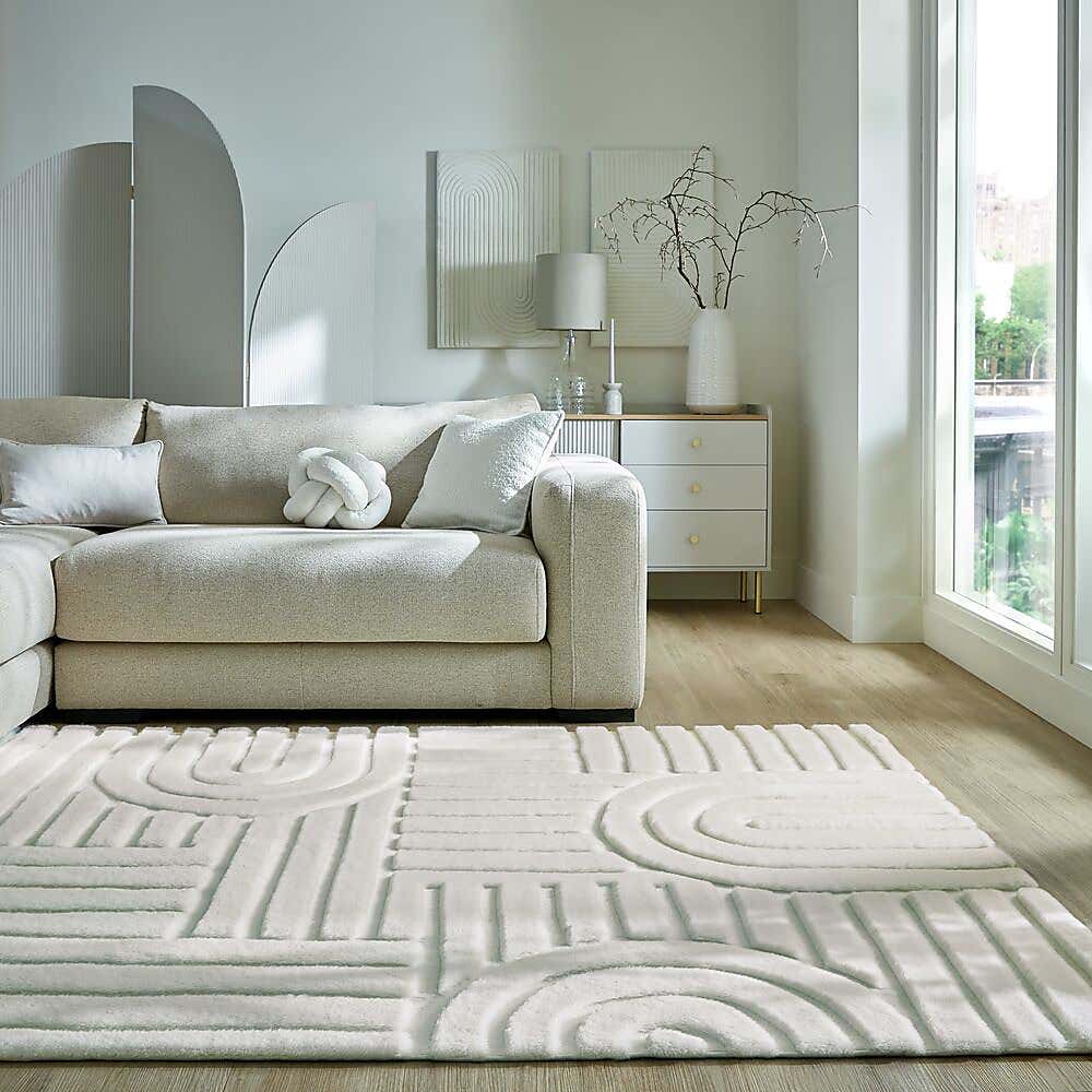 Supersoft Lush Geometric Fux Fur Arch Rug