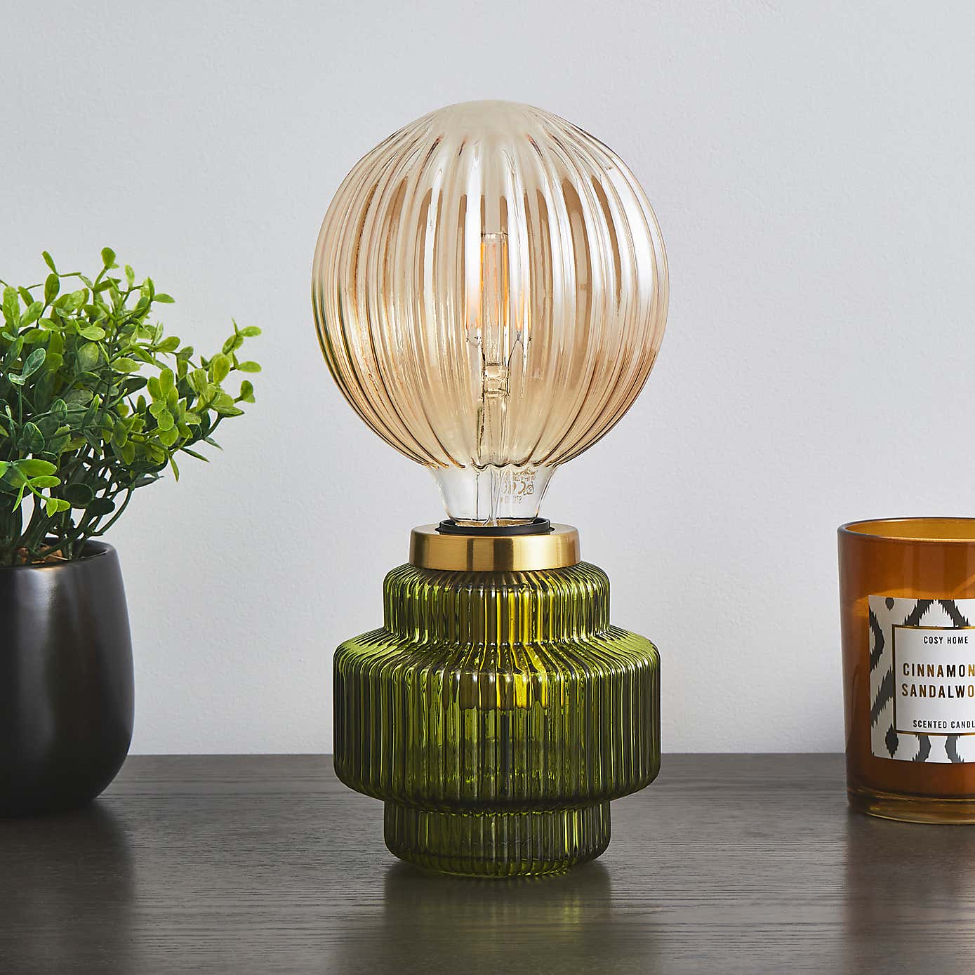 Niamh Ribbed Glass Table Lamp Base