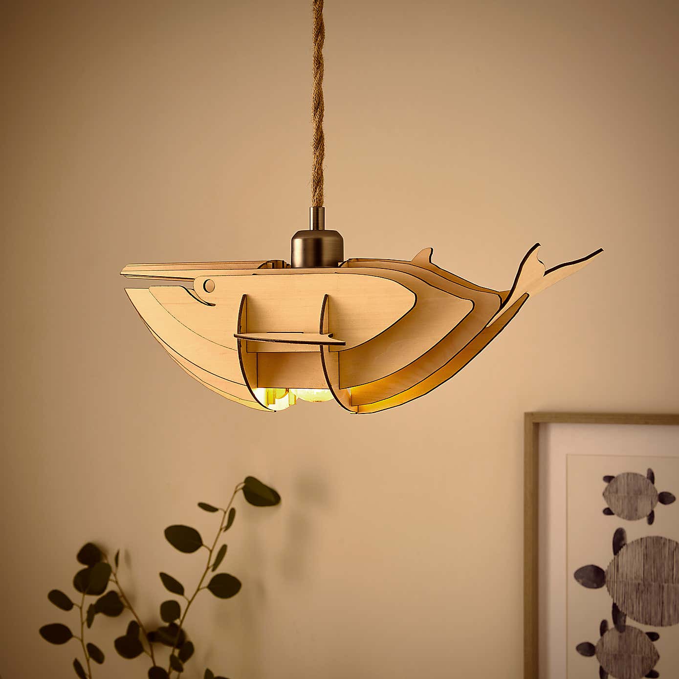 Whale Paint Your Own Easy Fit Pendant Shade