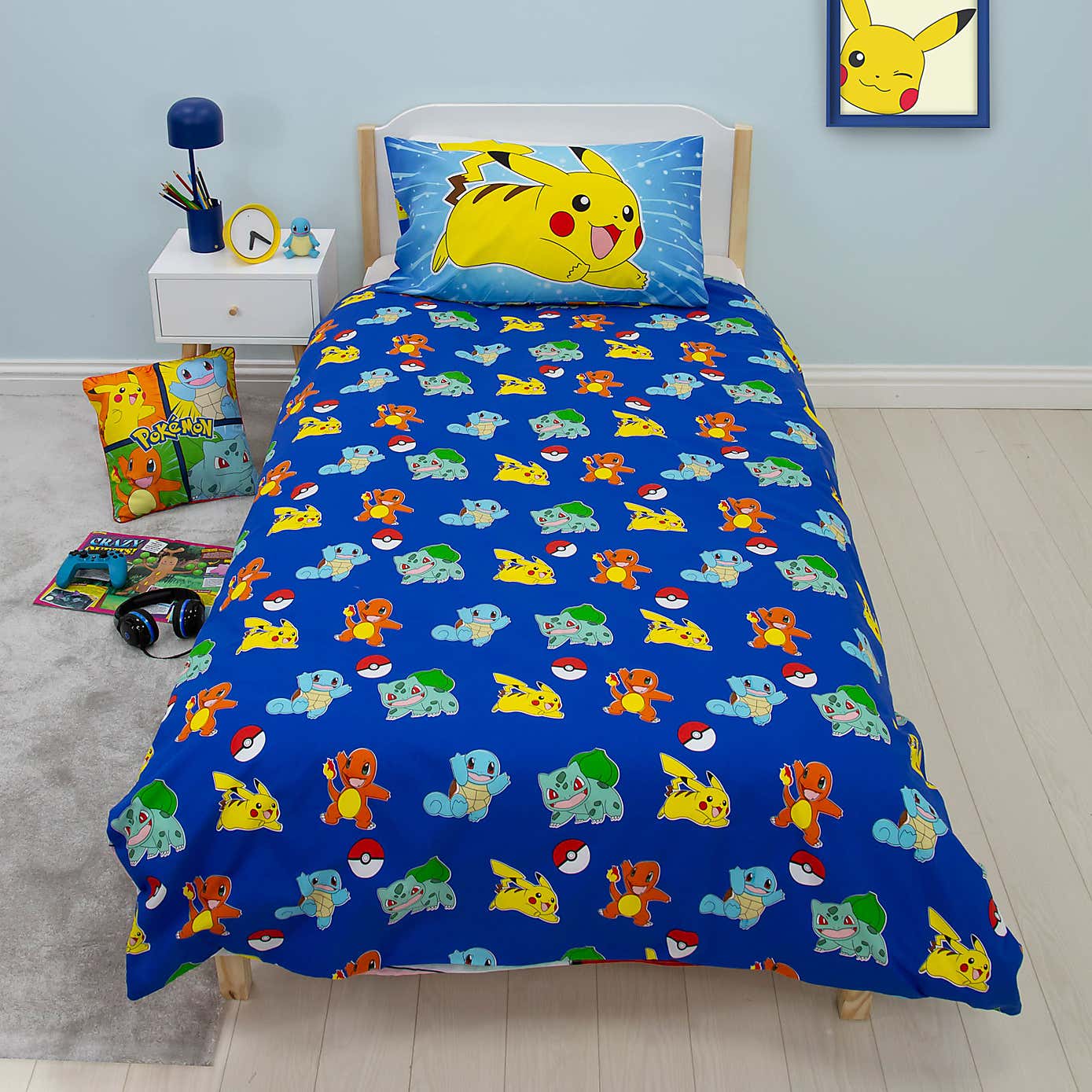Pokemon Retro Reversible Single Duvet Cover & Pillowcase Set