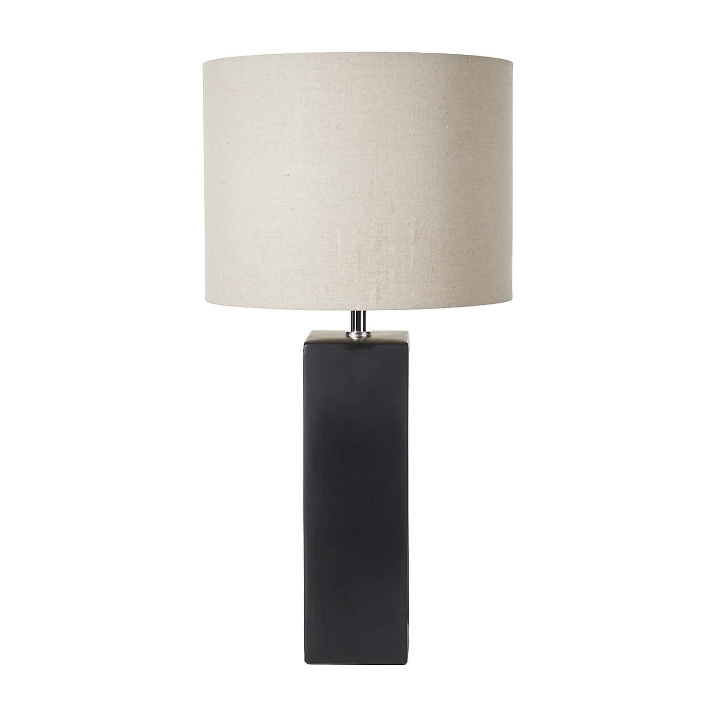 Block Tall Black Ceramic Table Lamp