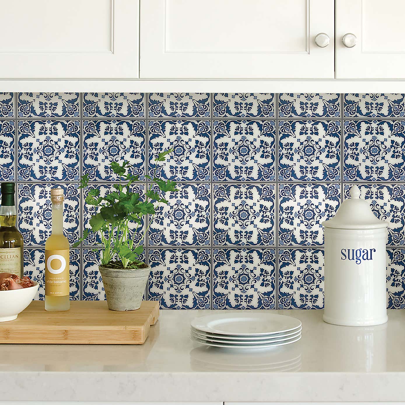 InHome Self Adhesive Backsplash Blue Tiles