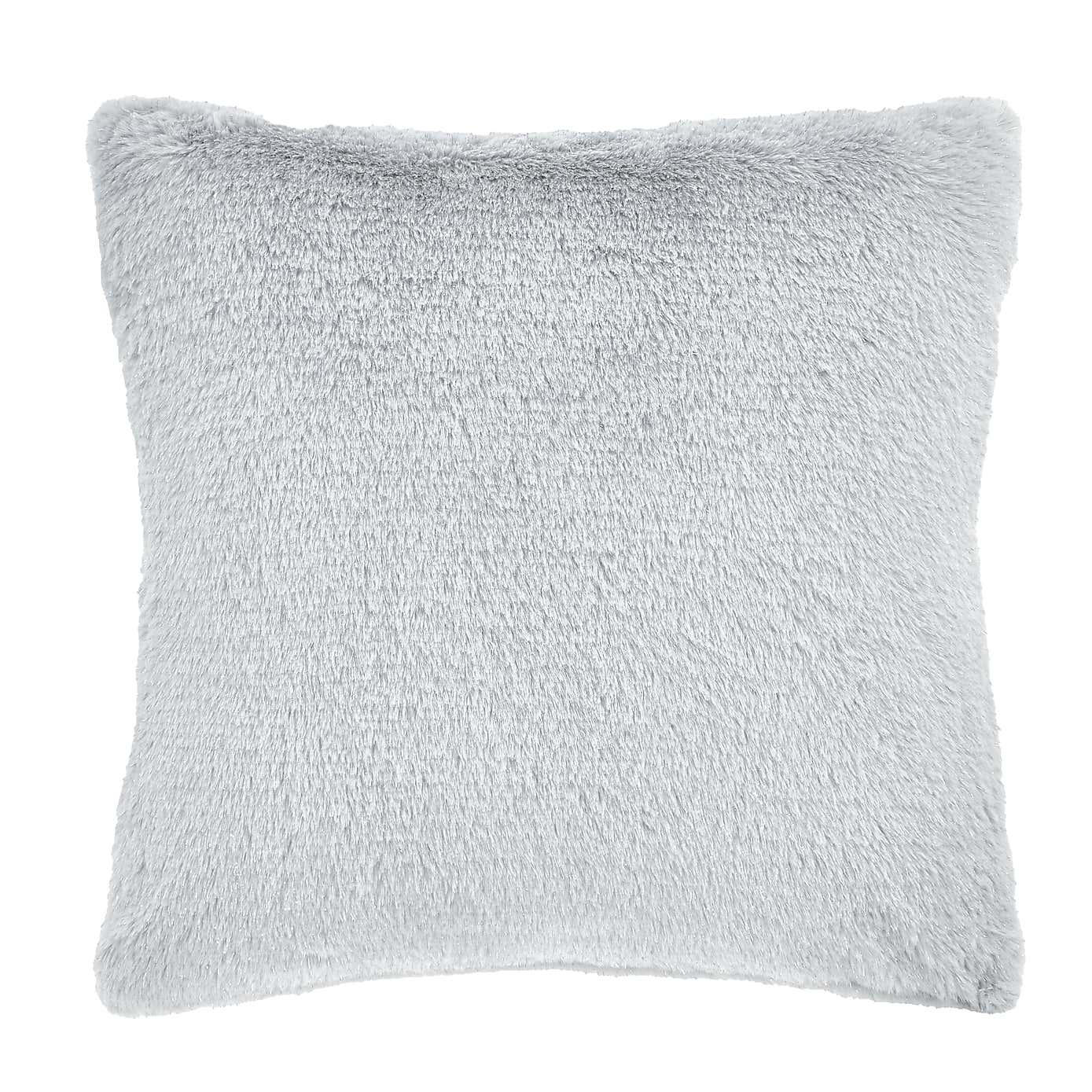Catherine Lansfield Glamour Fur Square Cushion