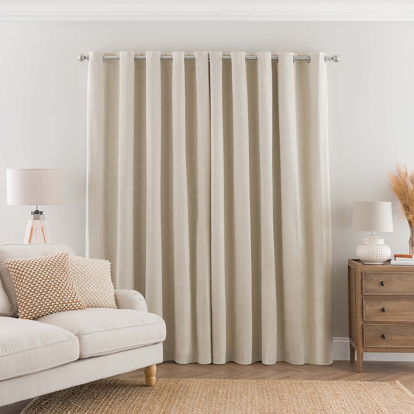 Luna Brushed Blackout Eyelet Curtains