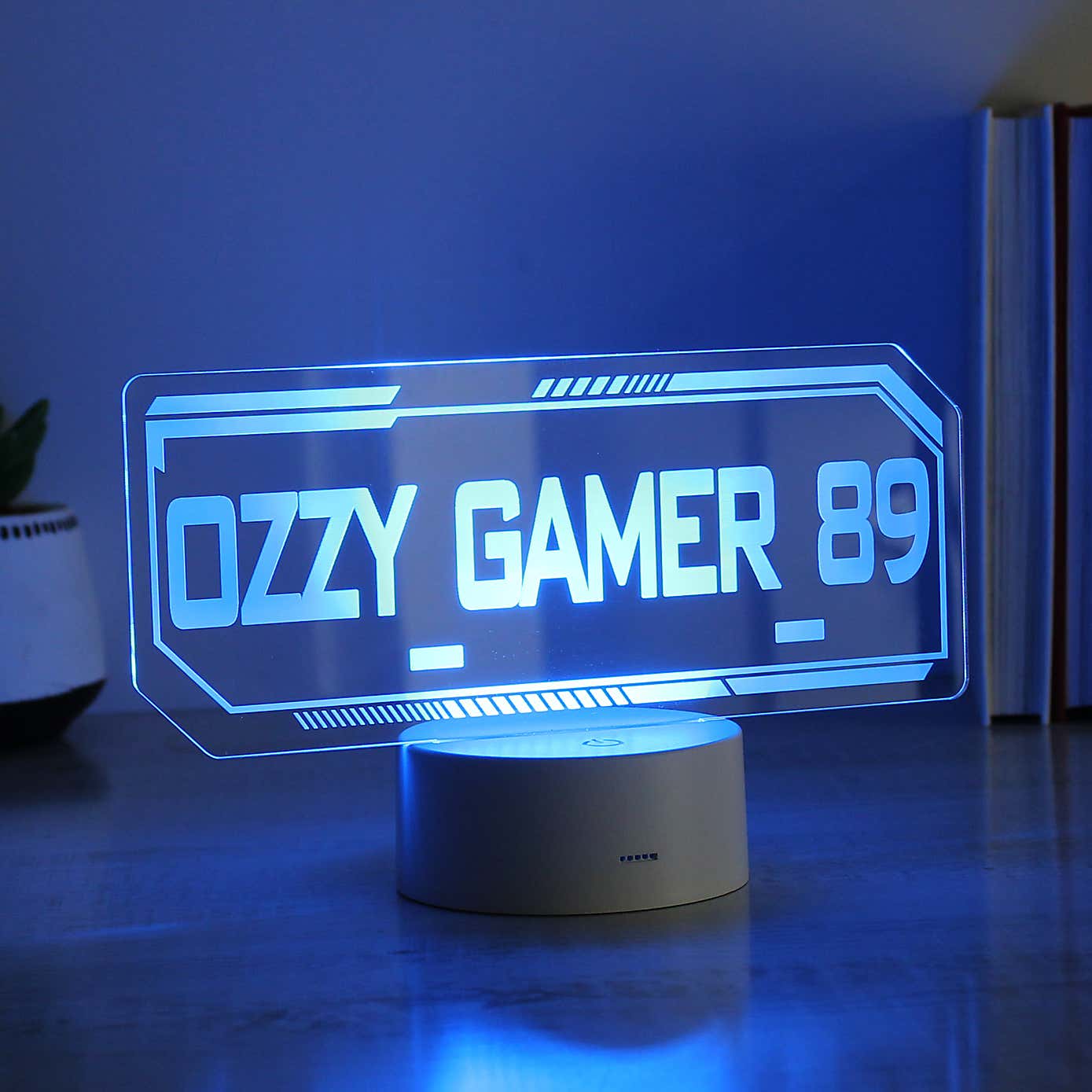 Personalised Gamer Tag Colour Changing Night LED Light